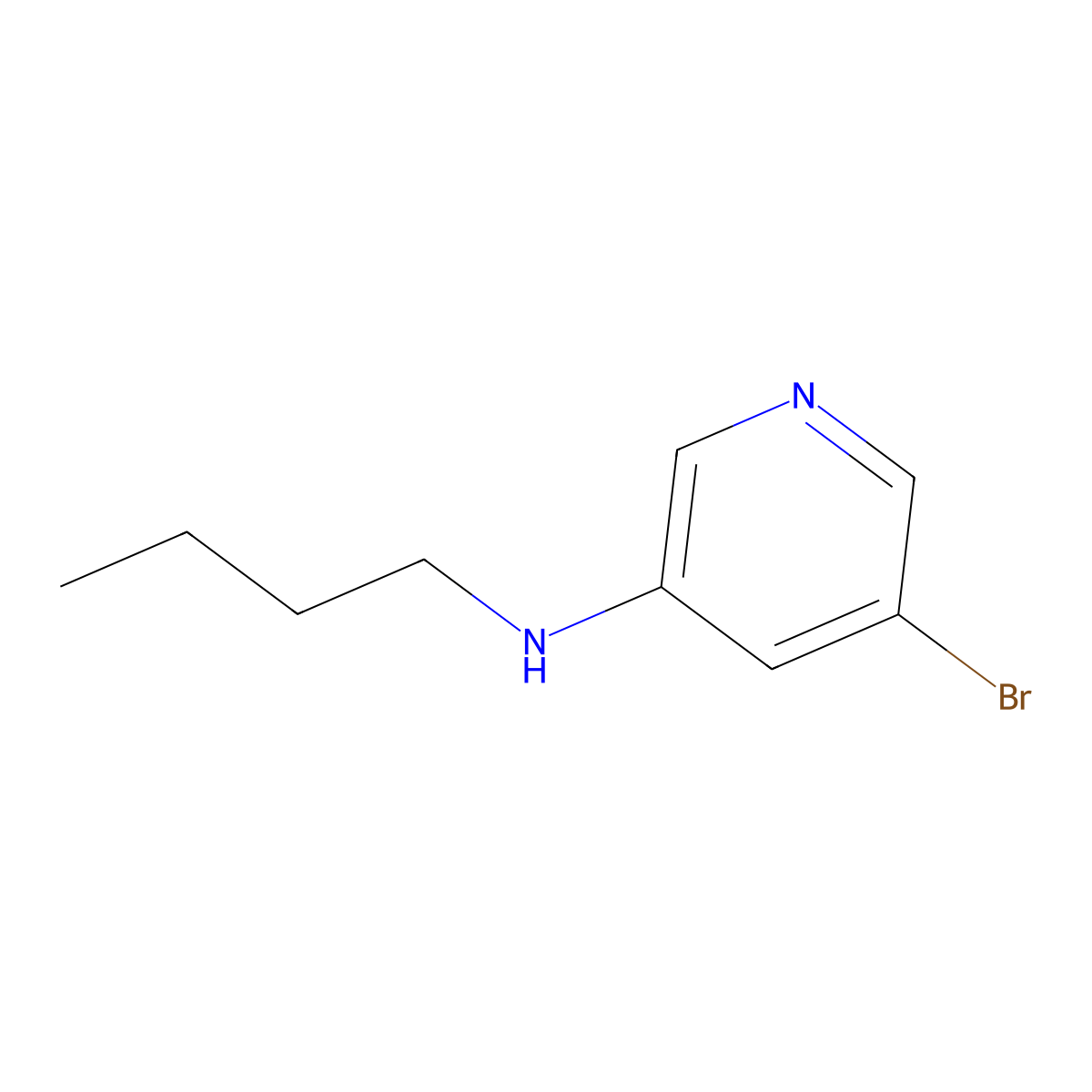 5-bromo-N-butylpyridin-3-amine molecular structure, CAS 1289078-59-6