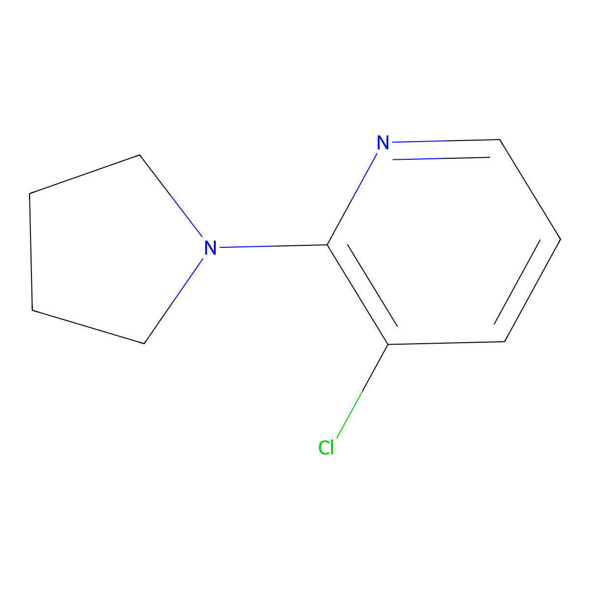 3-Chloro-2-(pyrrolidin-1-yl)pyridine molecular structure, CAS 1289079-66-8