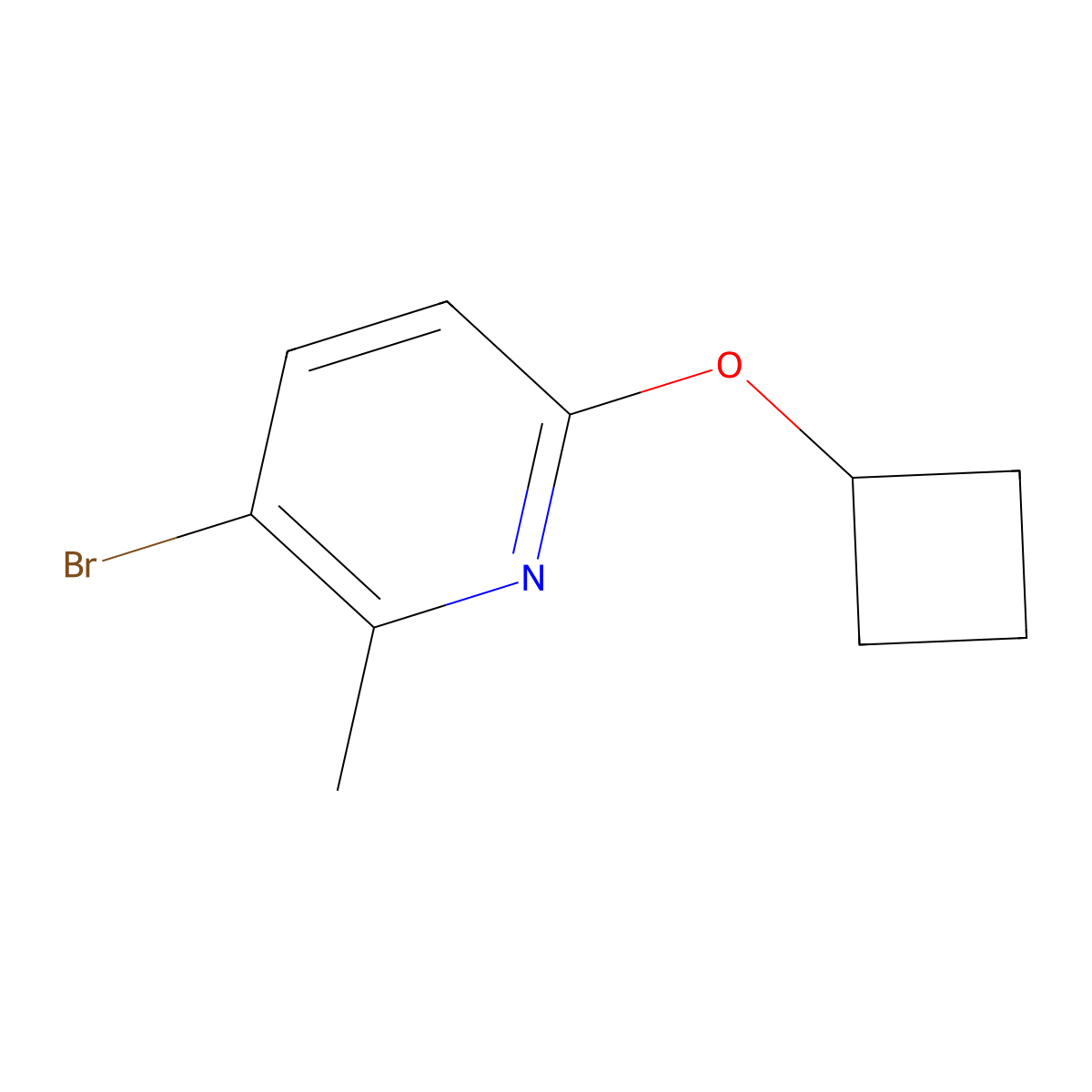 3-Bromo-6-(cyclobutyloxy)-2-methylpyridine molecular structure, CAS 1289080-53-0