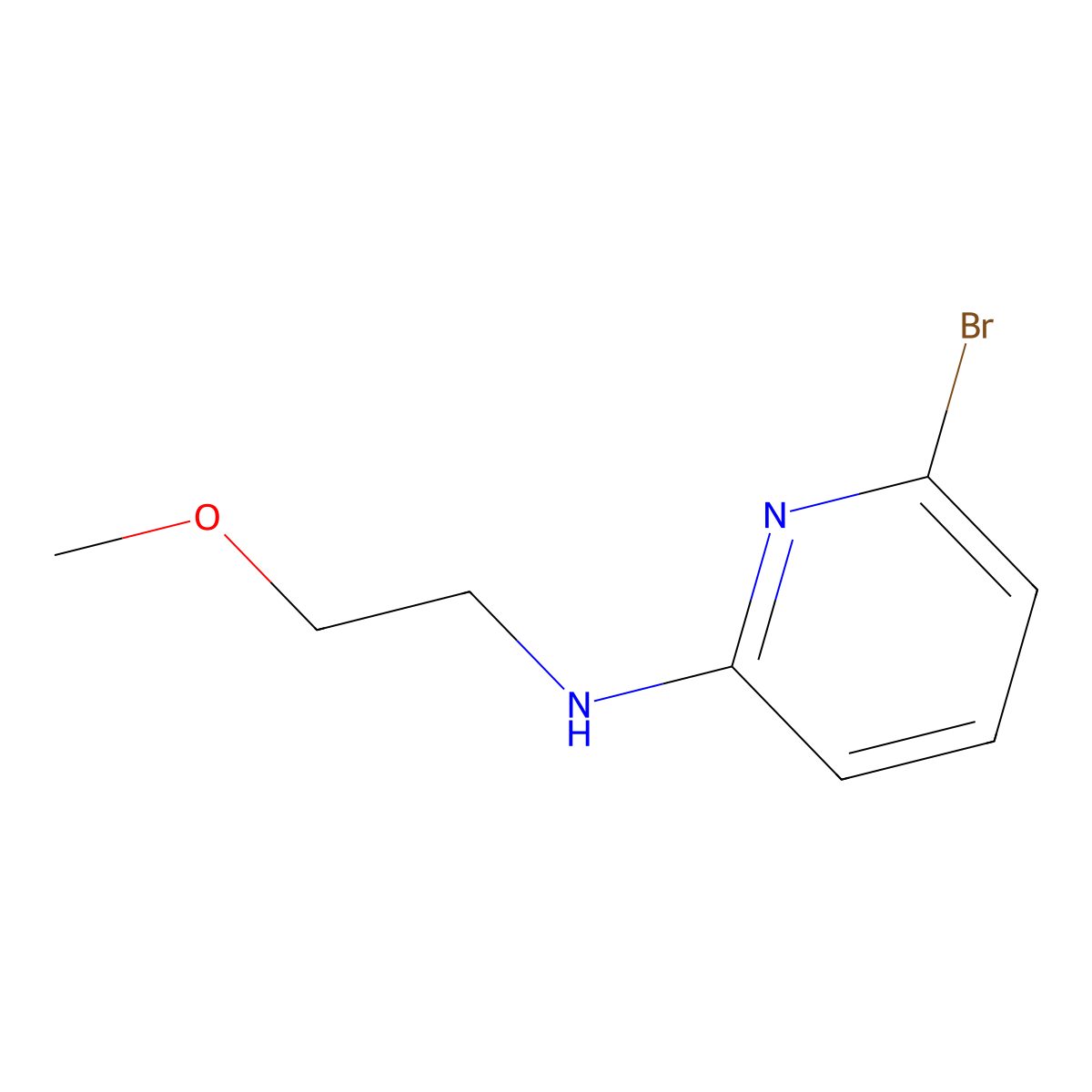 6-bromo-N-(2-methoxyethyl)pyridin-2-amine molecular structure, CAS 1289080-58-5