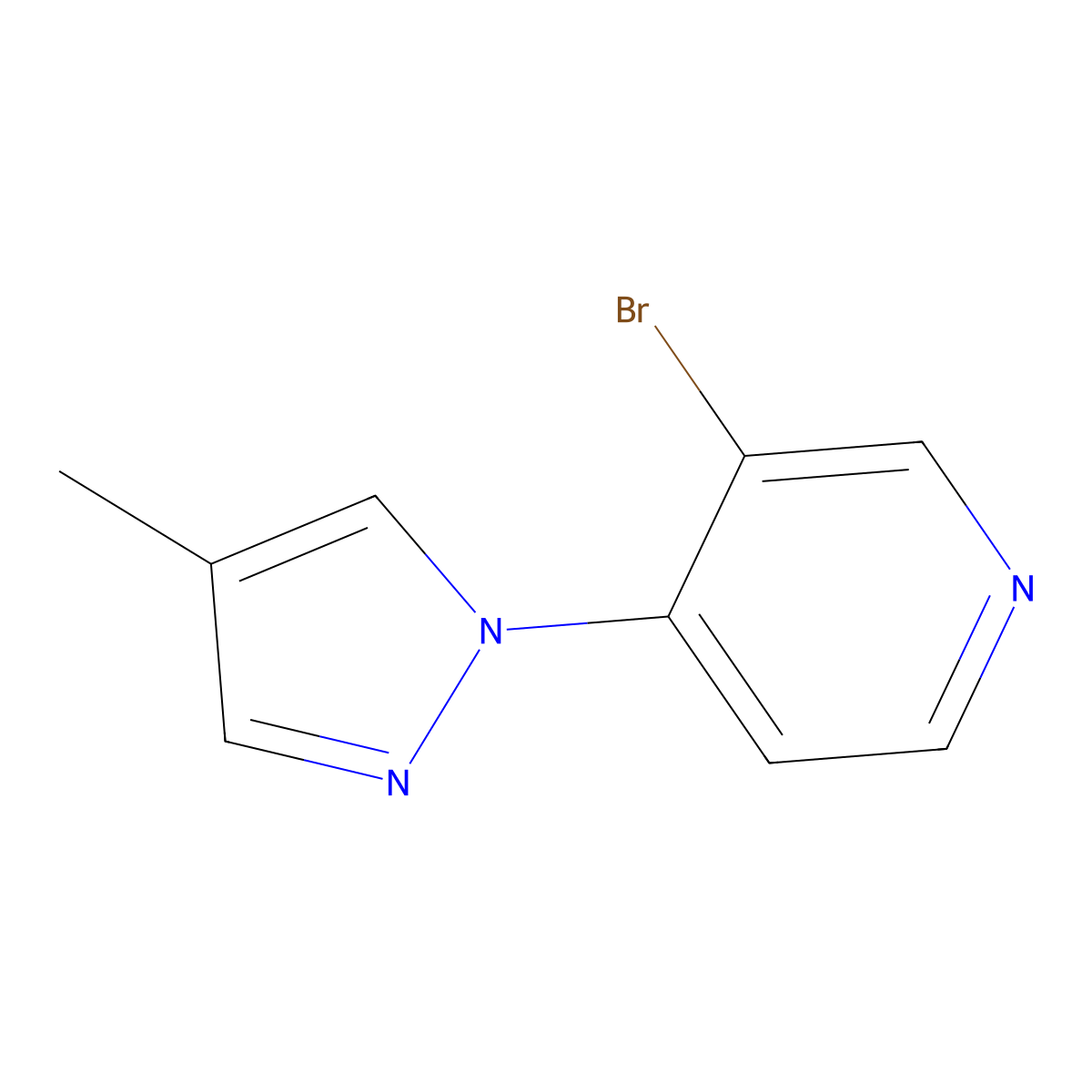 3-Bromo-4-(4-methyl-1H-pyrazol-1-YL)pyridine molecular structure, CAS 1289081-90-8