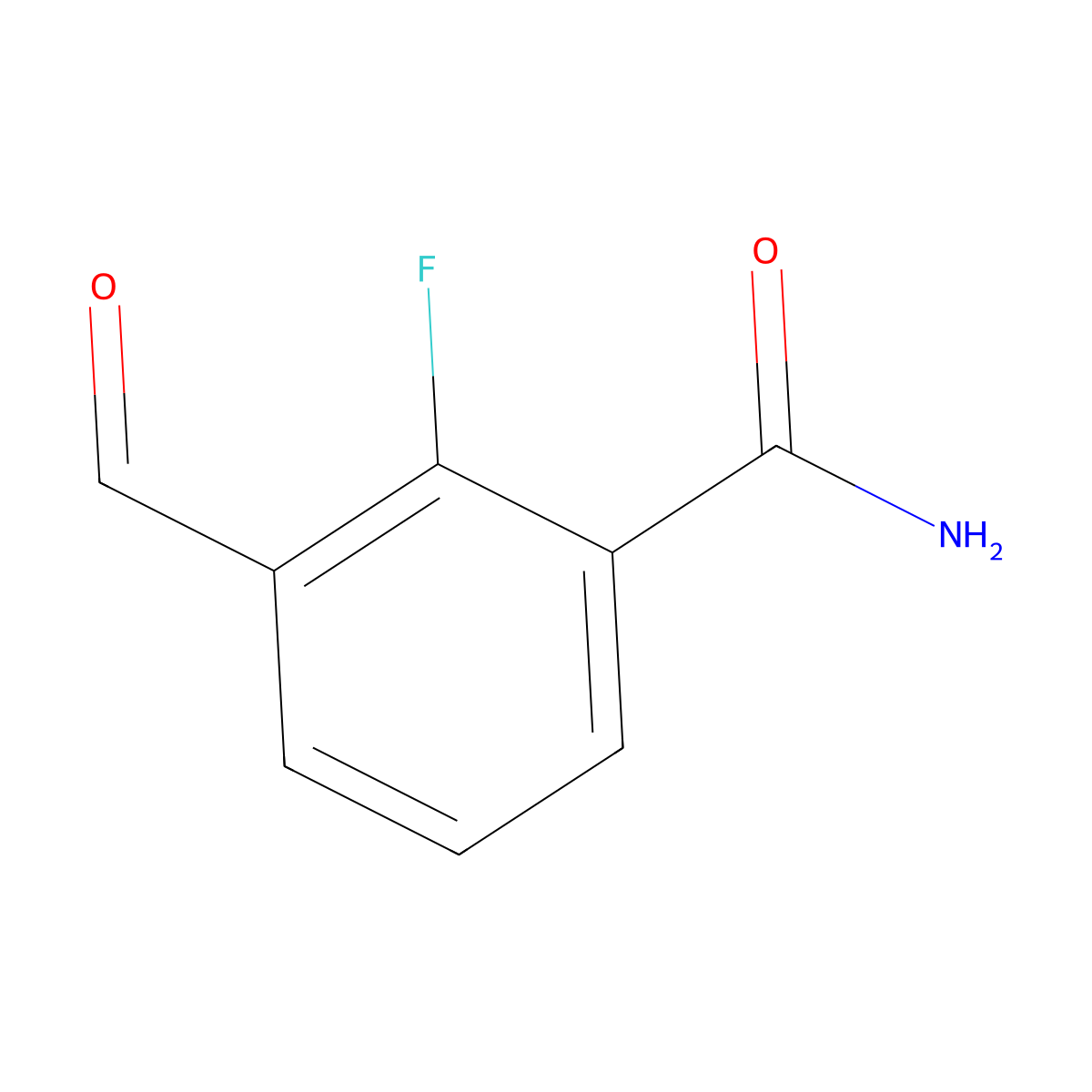 2-Fluoro-3-formylbenzamide molecular structure, CAS 1289083-16-4