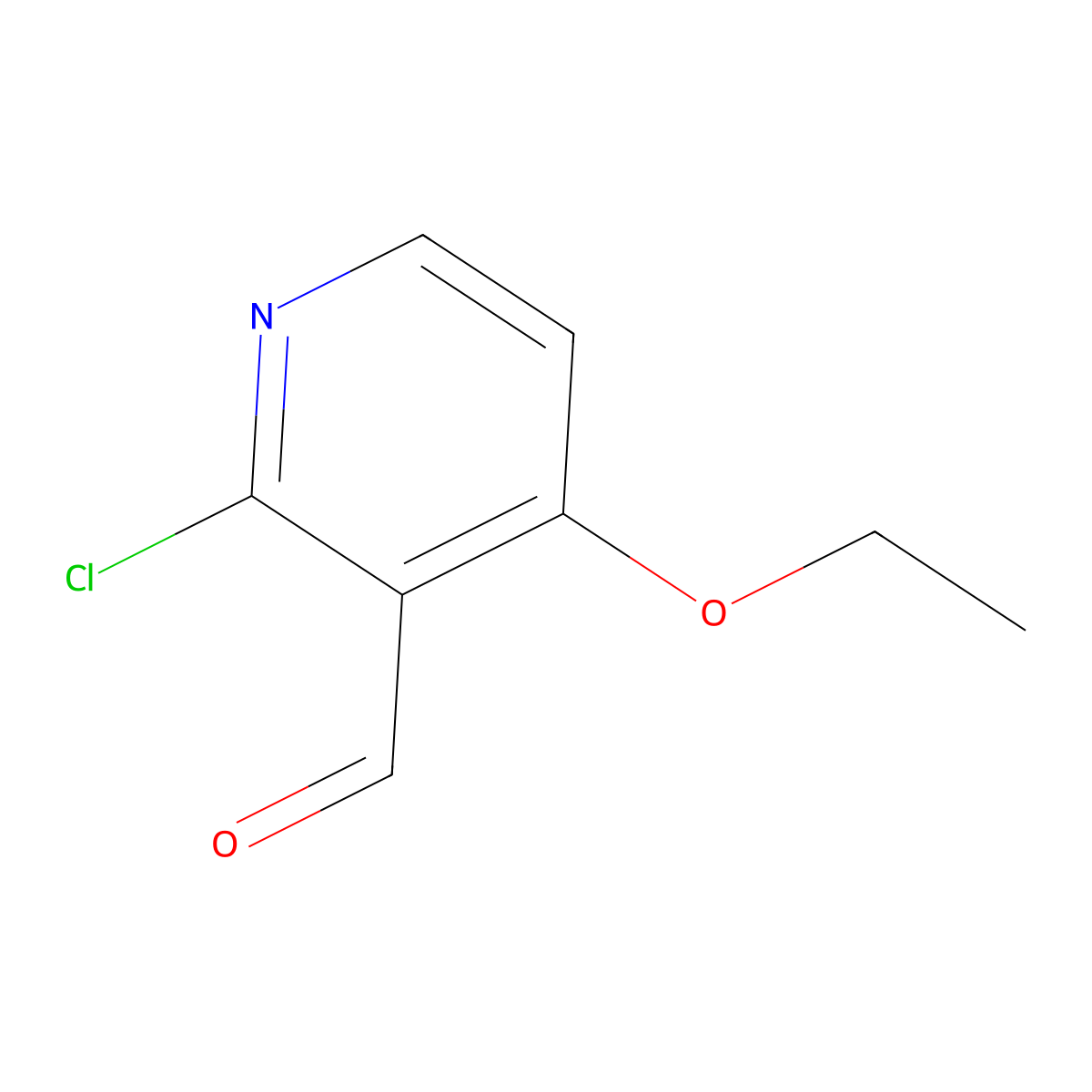 2-Chloro-4-ethoxy-3-pyridinecarboxaldehyde molecular structure, CAS 1289083-31-3