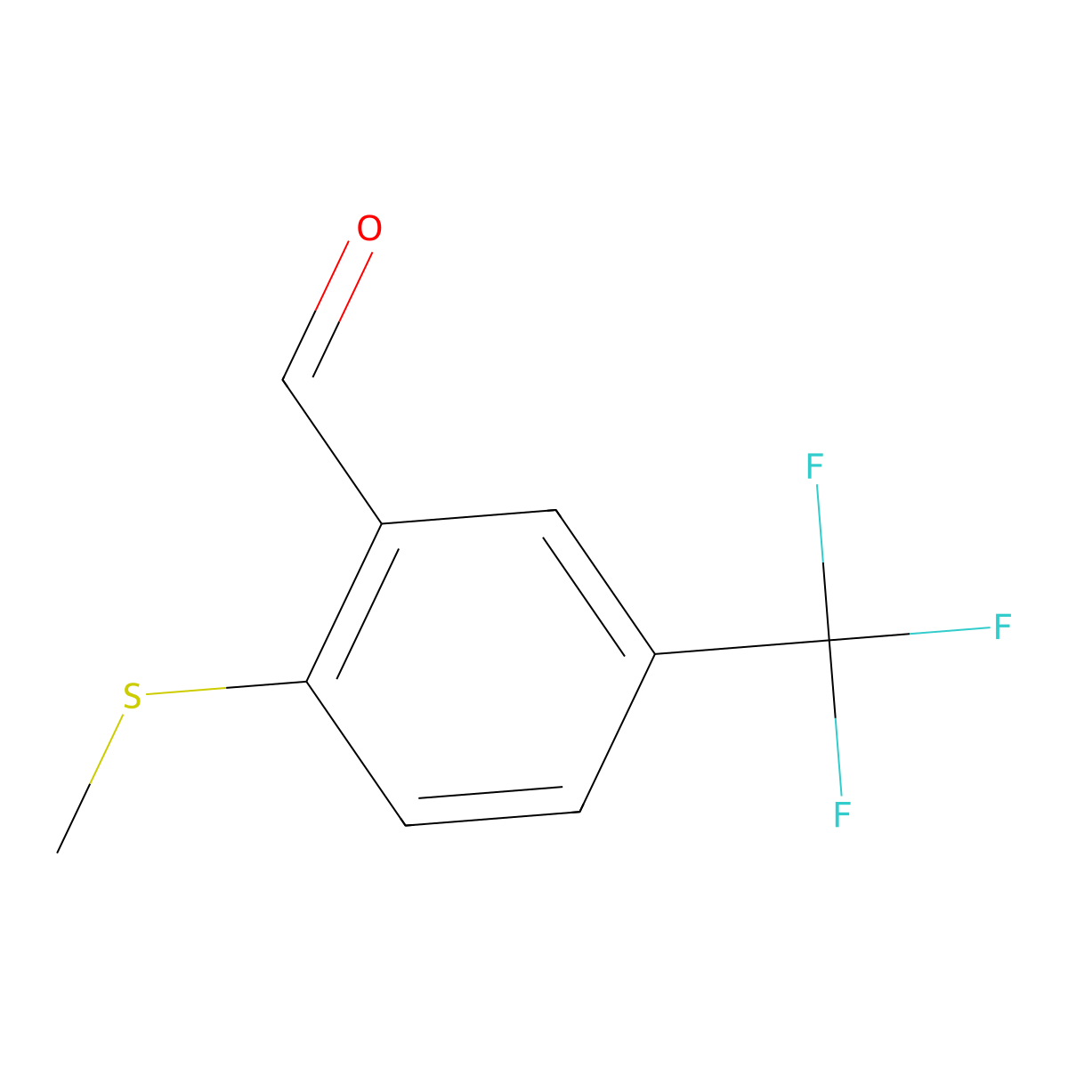2-(Methylthio)-5-(trifluoromethyl)benzaldehyde molecular structure, CAS 1289083-65-3