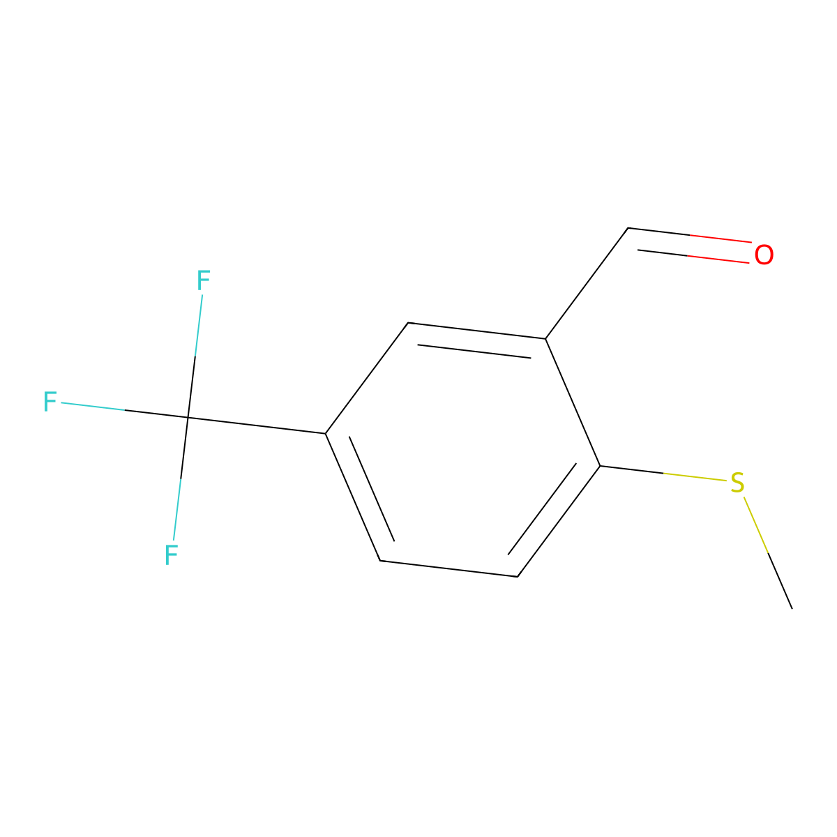 2-(Methylthio)-5-(trifluoromethyl)benzaldehyde molecular structure, CAS 1289083-65-3