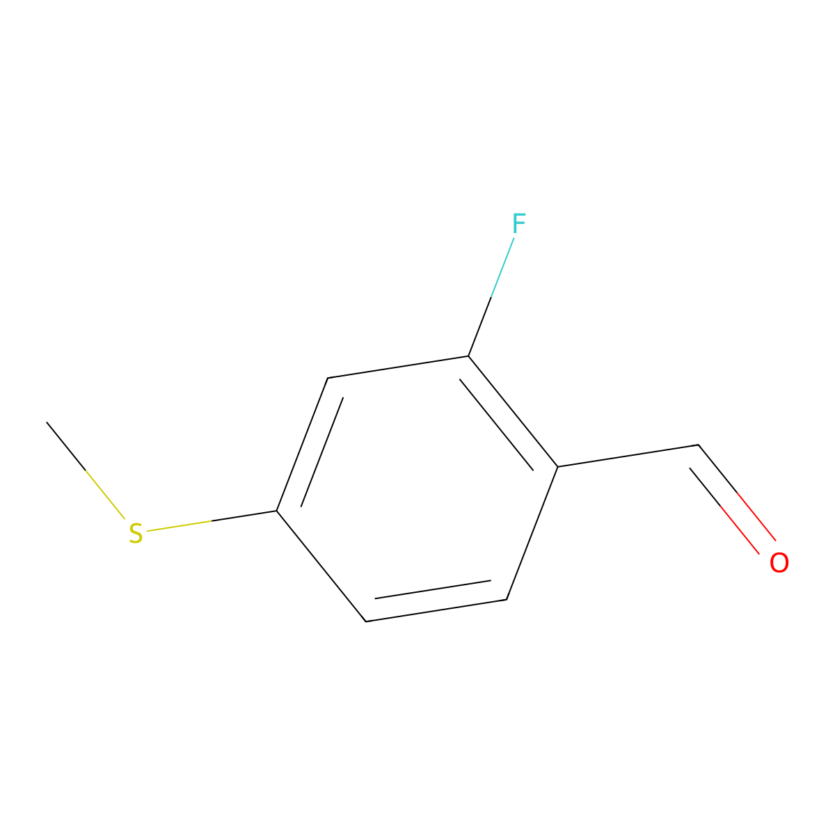 2-Fluoro-4-(methylthio)benzaldehyde molecular structure, CAS 1289084-81-6