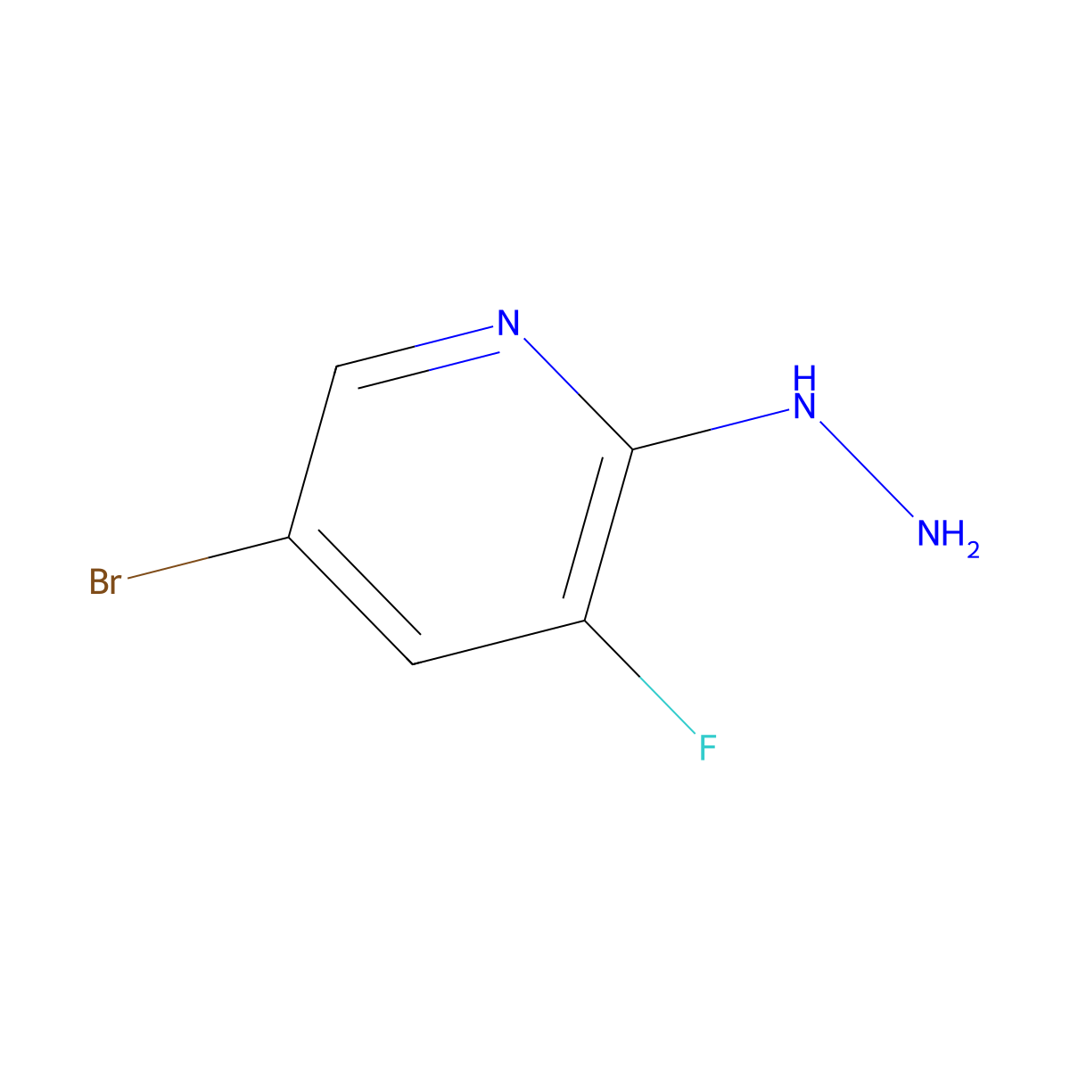 5-Bromo-3-fluoro-2-hydrazinylpyridine molecular structure, CAS 1289084-83-8
