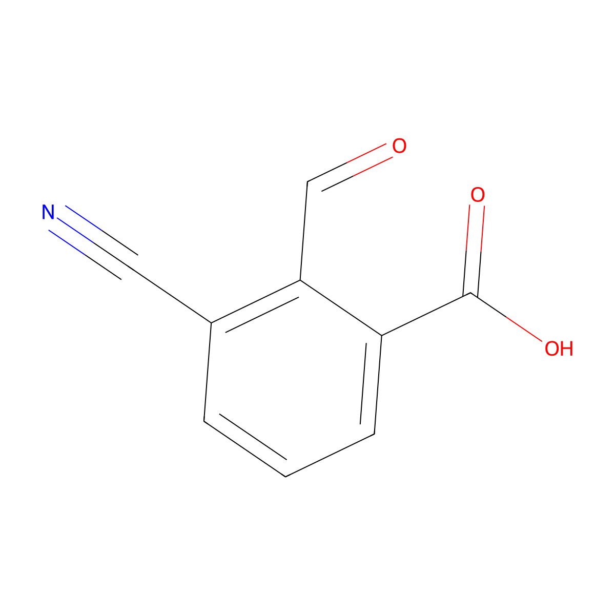 3-Cyano-2-formylbenzoic acid molecular structure, CAS 1289086-43-6