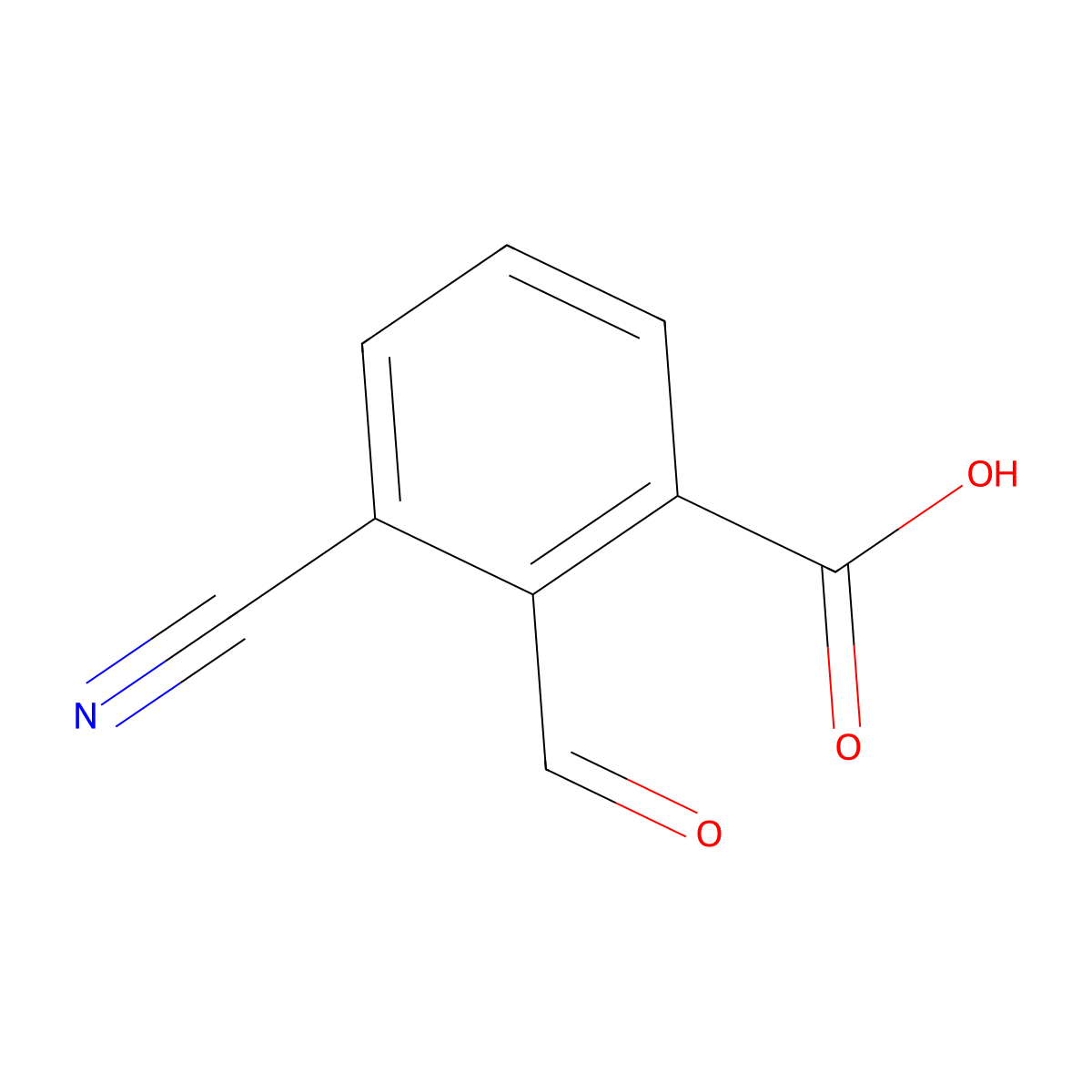 3-Cyano-2-formylbenzoic acid molecular structure, CAS 1289086-43-6