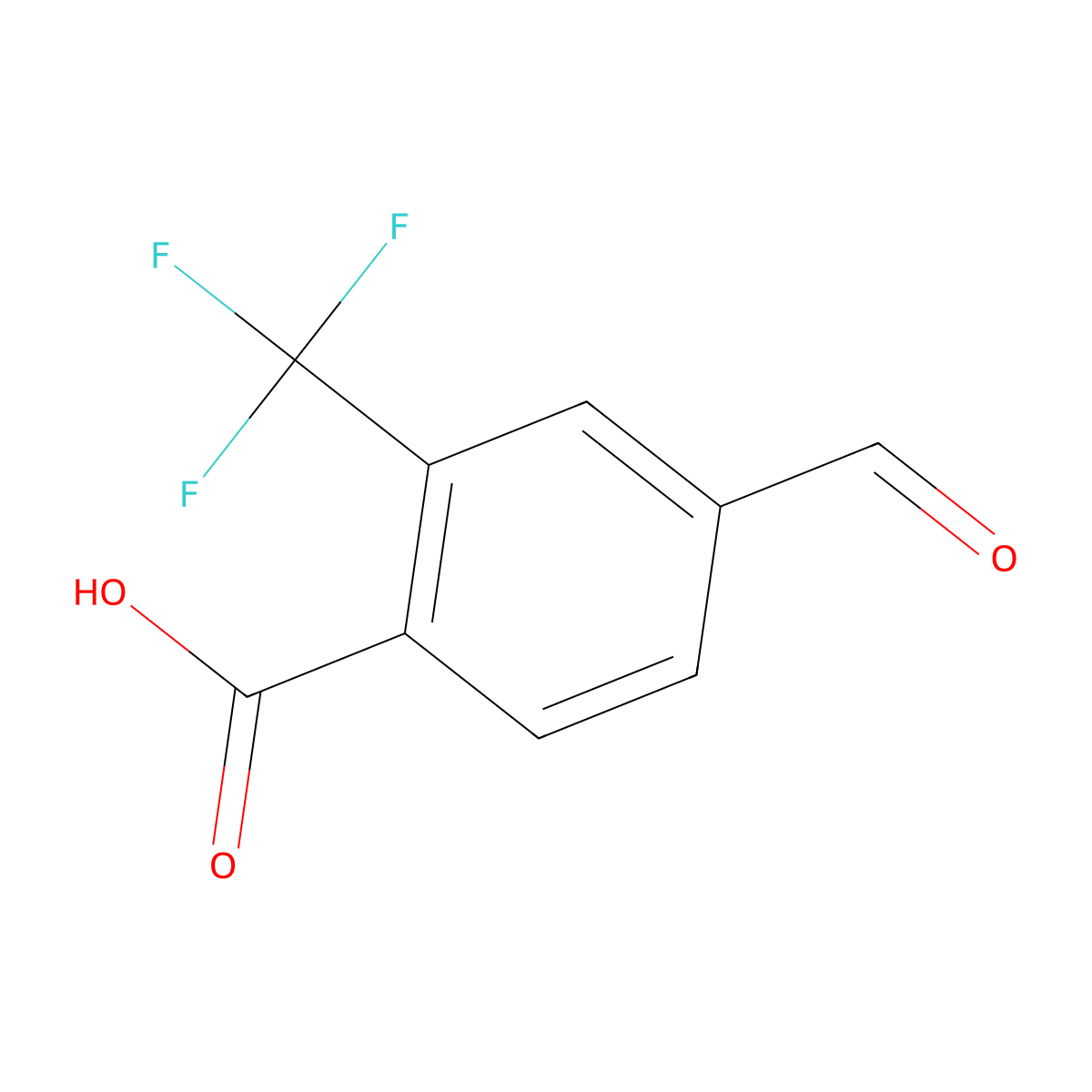 4-Formyl-2-(trifluoromethyl)benzoic acid molecular structure, CAS 1289087-72-4