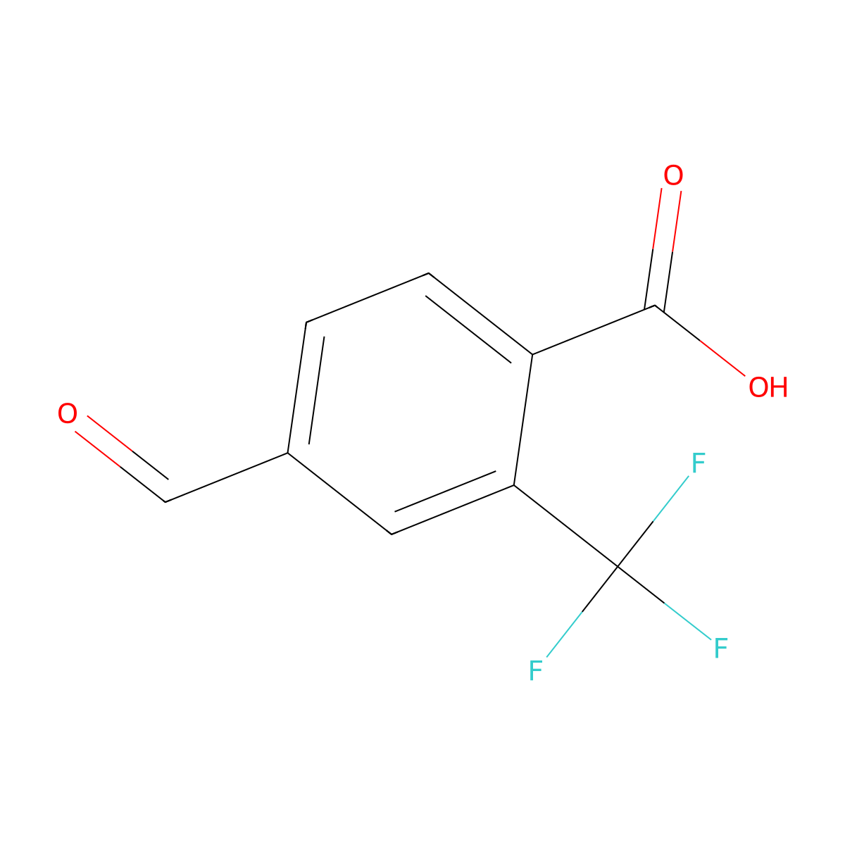 4-Formyl-2-(trifluoromethyl)benzoic acid molecular structure, CAS 1289087-72-4