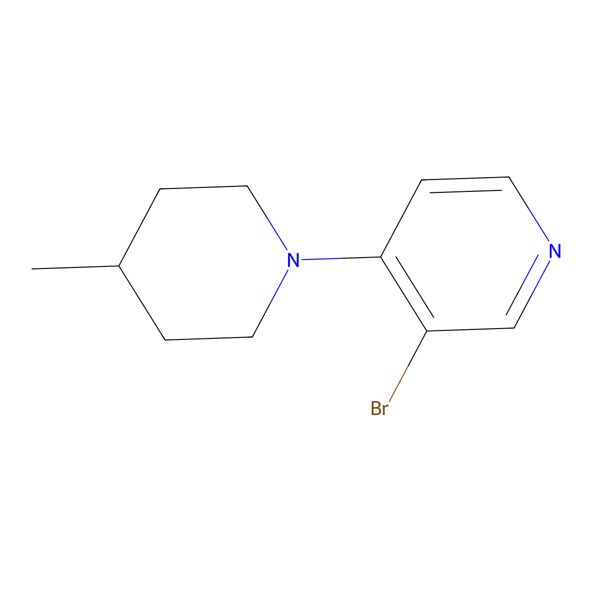 3-Bromo-4-(4-methylpiperidin-1-yl)pyridine molecular structure, CAS 1289088-50-1
