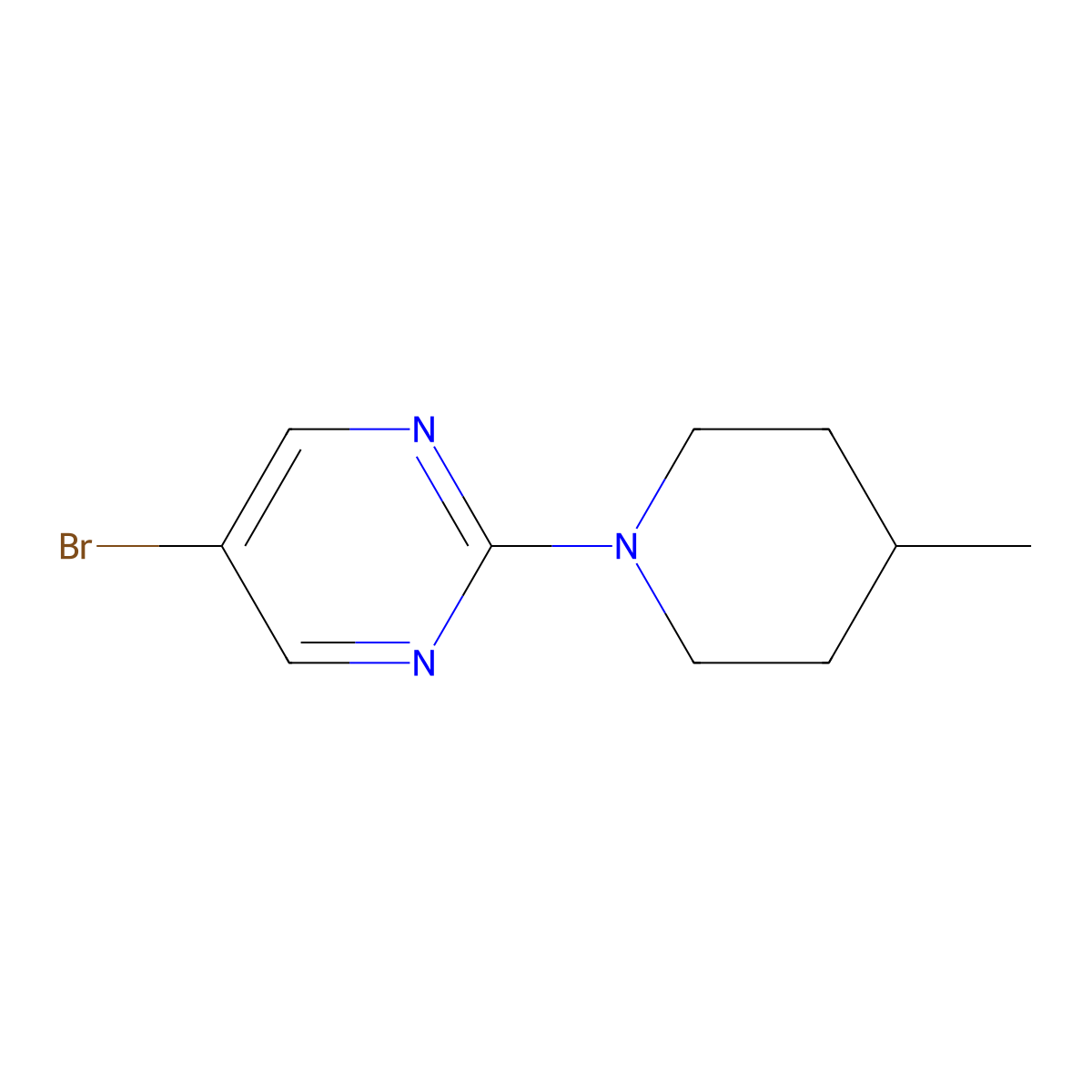 5-Bromo-2-(4-methylpiperidin-1-yl)pyrimidine molecular structure, CAS 1289089-91-3