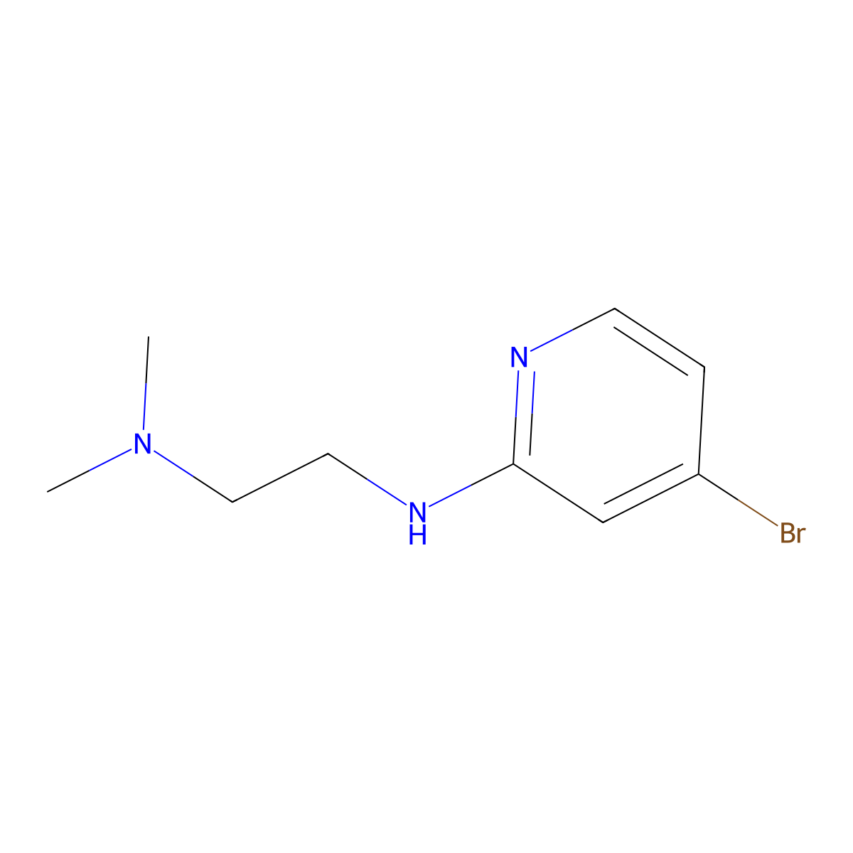 N-(4-bromo-2-pyridinyl)-N',N'-dimethylethane-1,2-diamine molecular structure, CAS 1289089-99-1