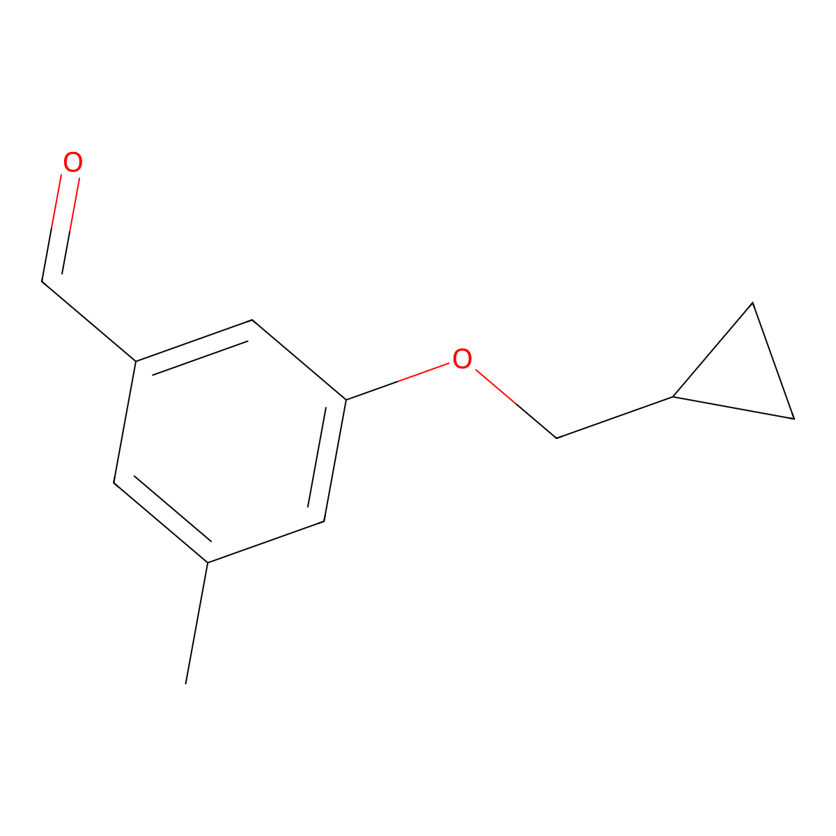 3-(Cyclopropylmethoxy)-5-methylbenzaldehyde molecular structure, CAS 1289090-21-6