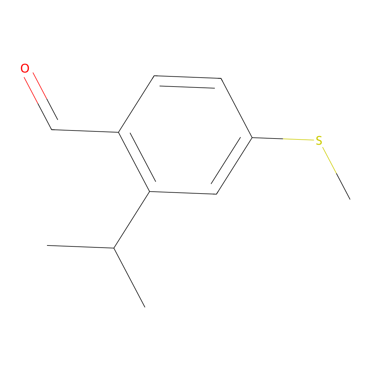 2-Isopropyl-4-(methylthio)benzaldehyde molecular structure, CAS 1289090-29-4