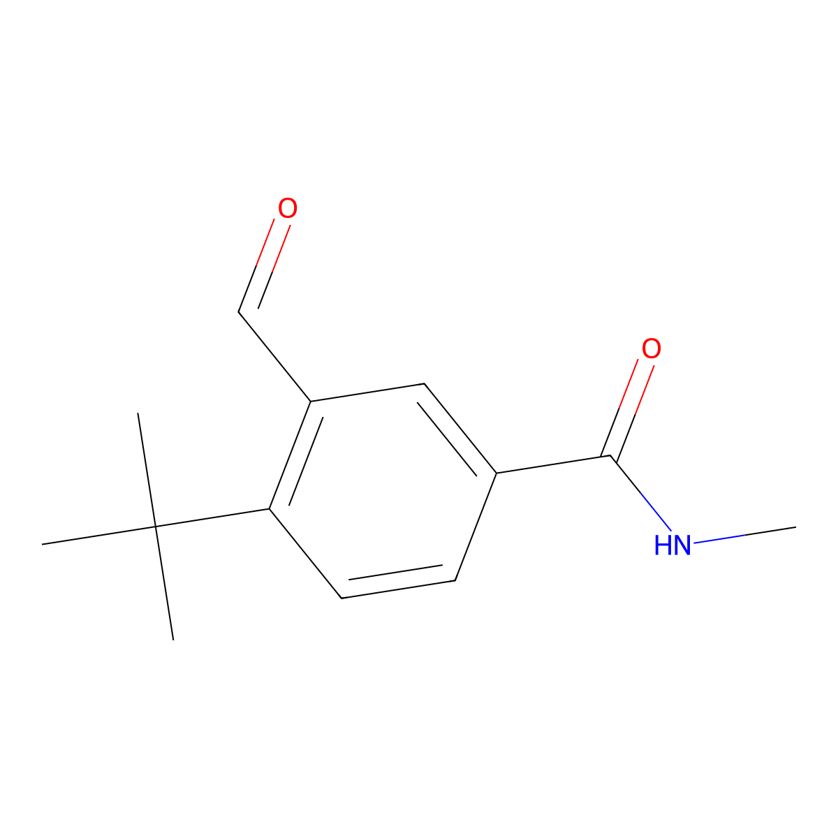 4-tert-butyl-3-formyl-N-methylbenzamide molecular structure, CAS 1289090-89-6