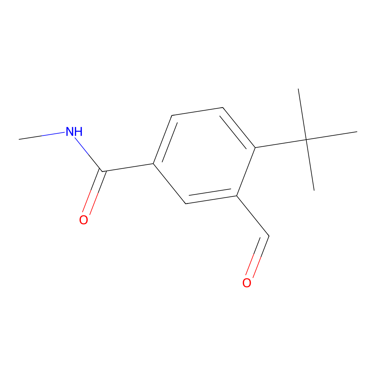 4-tert-butyl-3-formyl-N-methylbenzamide molecular structure, CAS 1289090-89-6