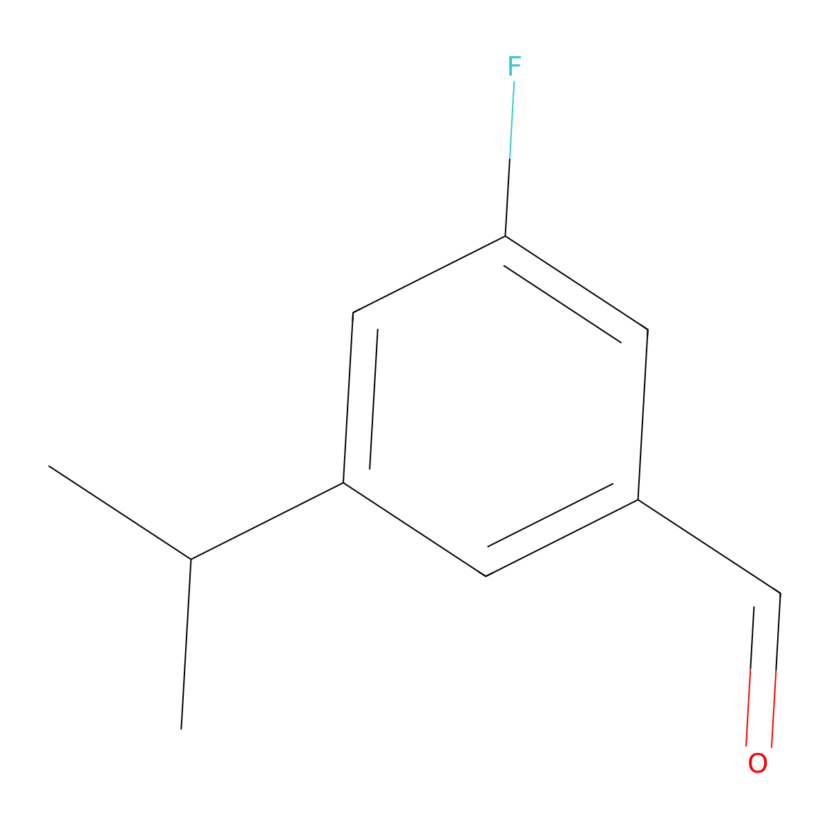 3-Fluoro-5-(1-methylethyl)benzaldehyde molecular structure, CAS 1289091-49-1