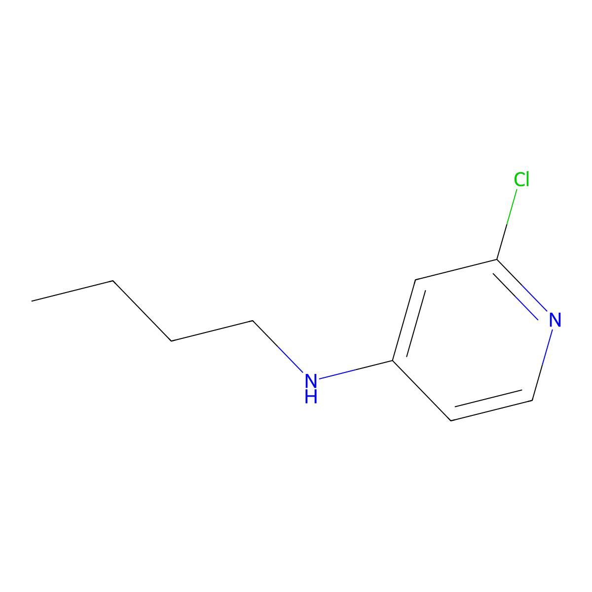 N-butyl-2-chloropyridin-4-amine molecular structure, CAS 1289091-72-0