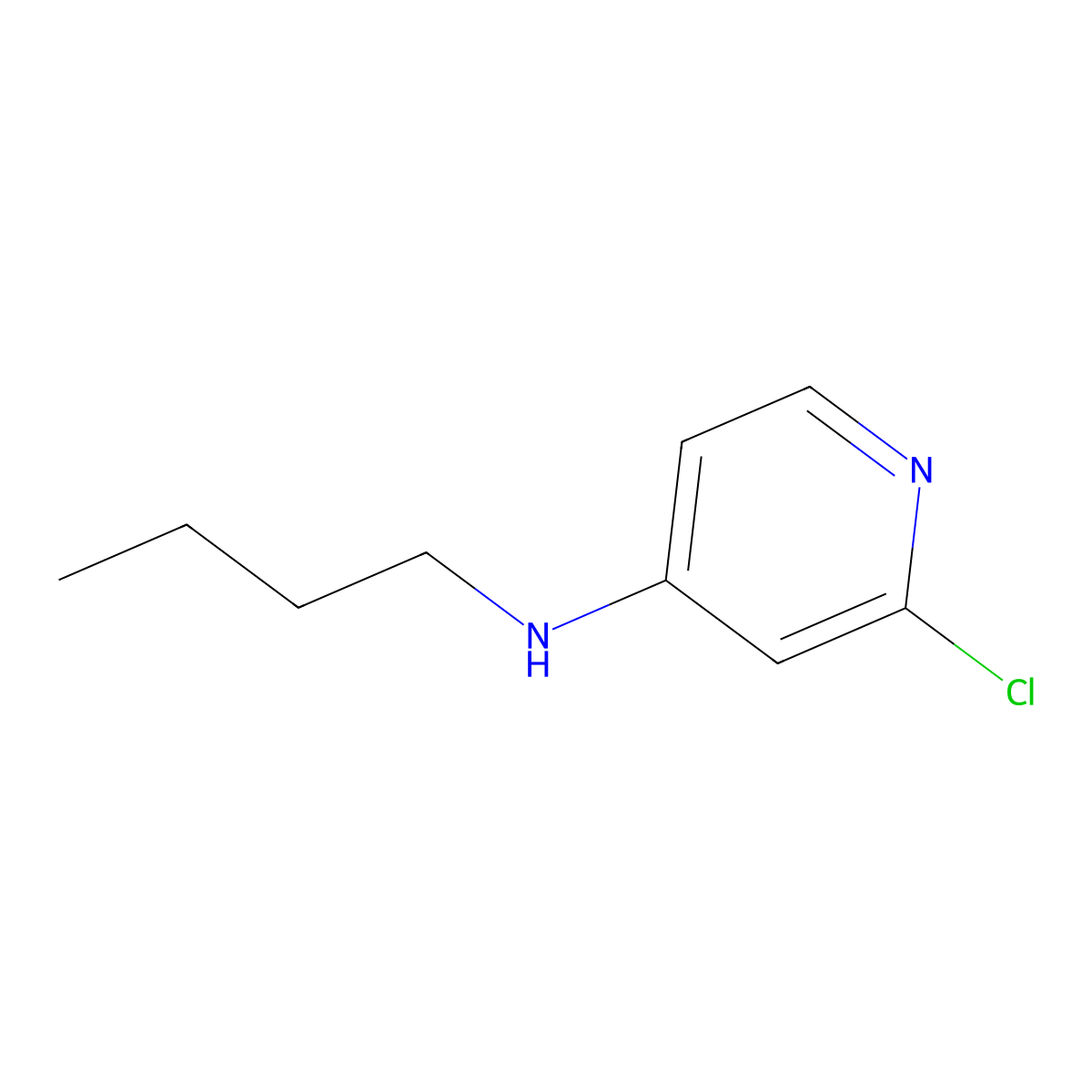 N-butyl-2-chloropyridin-4-amine molecular structure, CAS 1289091-72-0