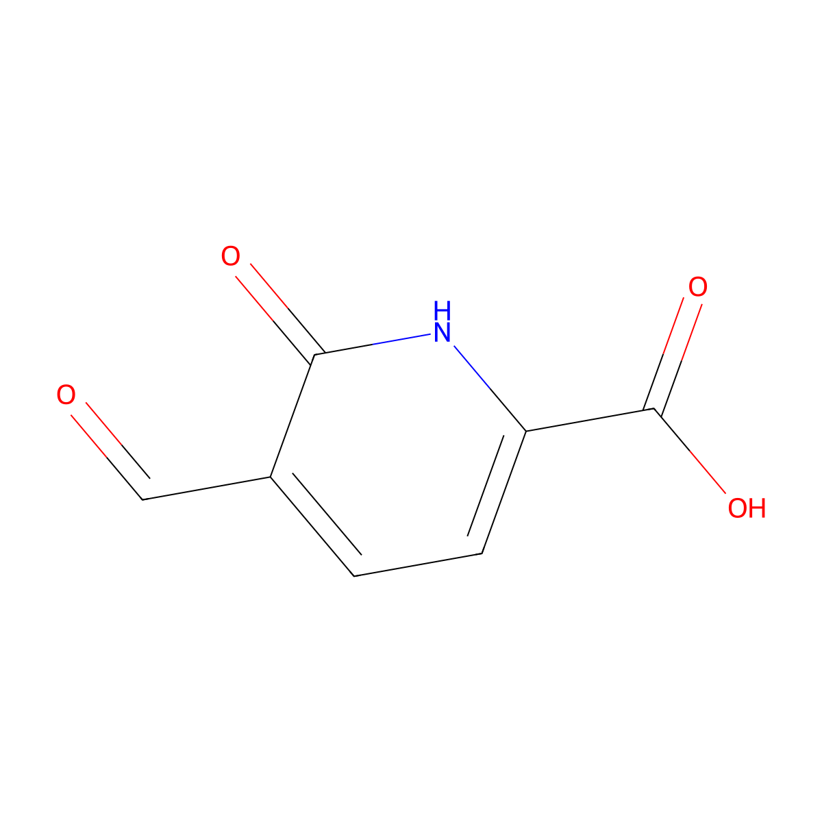 5-Formyl-6-hydroxypyridine-2-carboxylic acid molecular structure, CAS 1289095-83-5