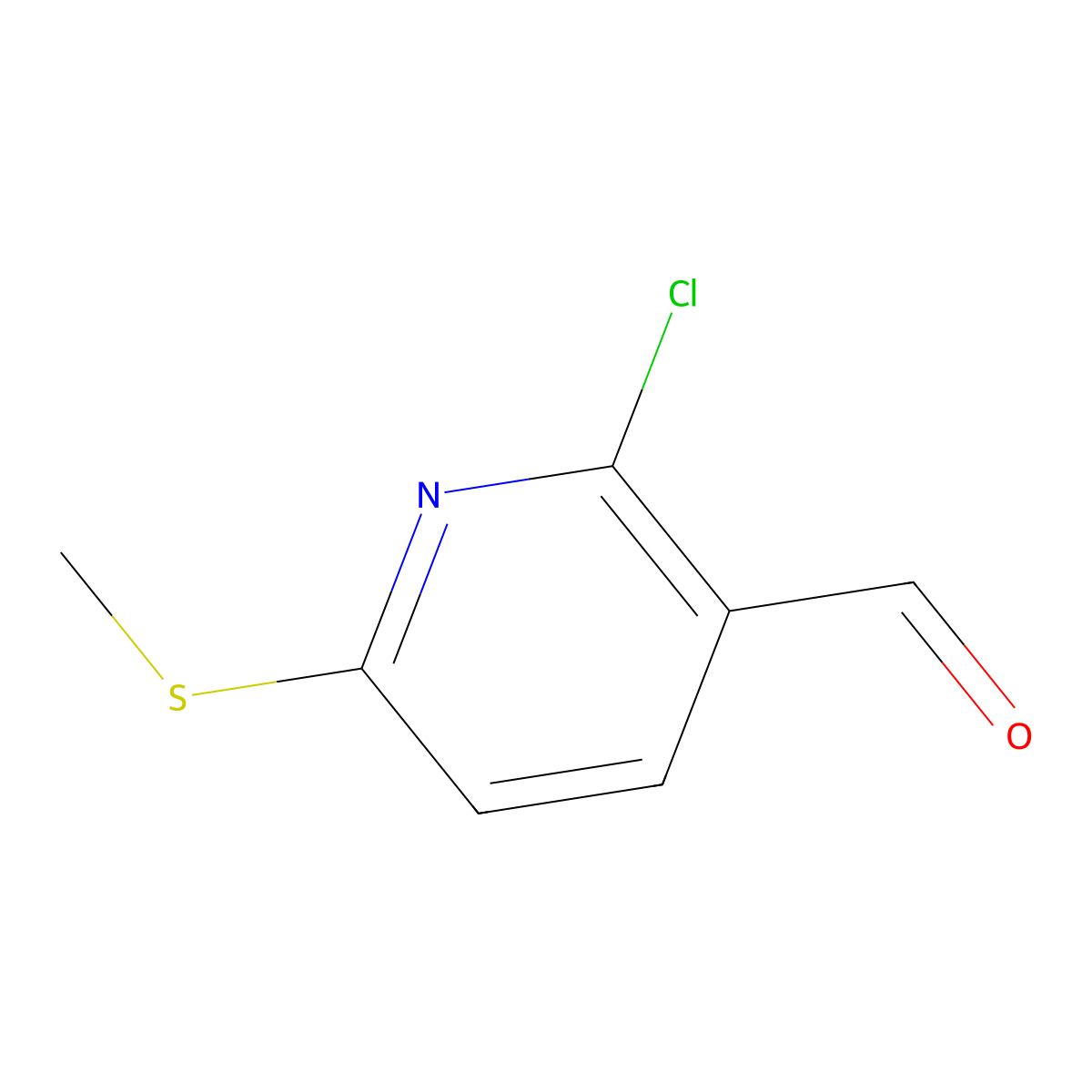 2-Chloro-6-(methylthio)nicotinaldehyde molecular structure, CAS 1289095-94-8