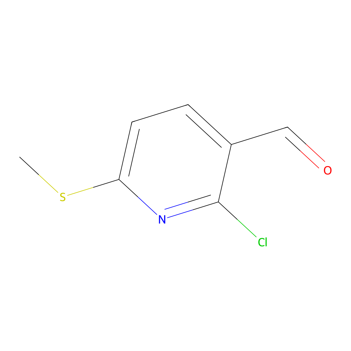 2-Chloro-6-(methylthio)nicotinaldehyde molecular structure, CAS 1289095-94-8