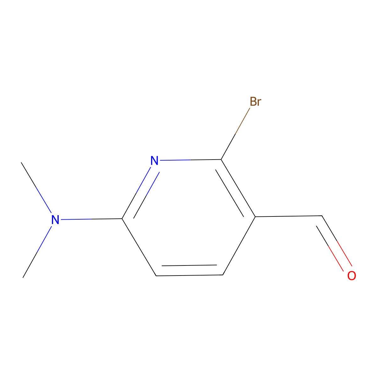 2-Bromo-6-(dimethylamino)pyridine-3-carbaldehyde molecular structure, CAS 1289096-38-3