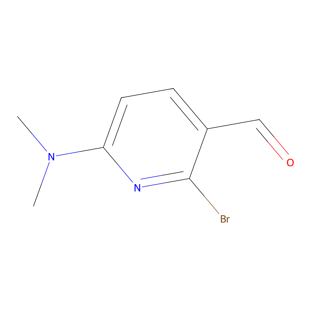 2-Bromo-6-(dimethylamino)pyridine-3-carbaldehyde molecular structure, CAS 1289096-38-3