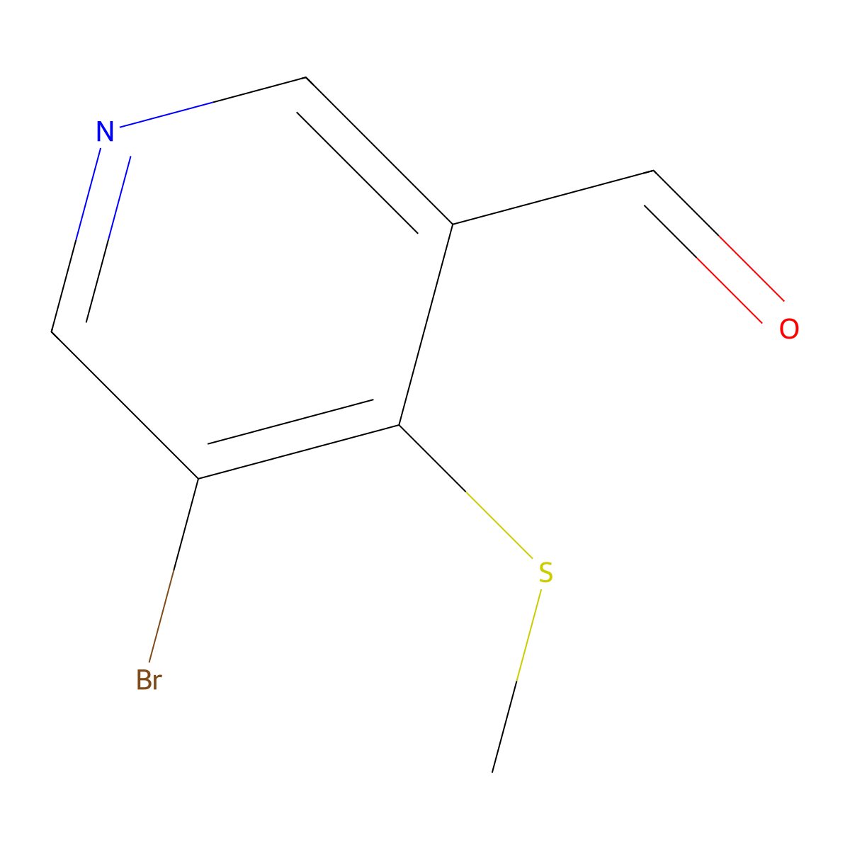 5-Bromo-4-(methylthio)nicotinaldehyde molecular structure, CAS 1289097-52-4