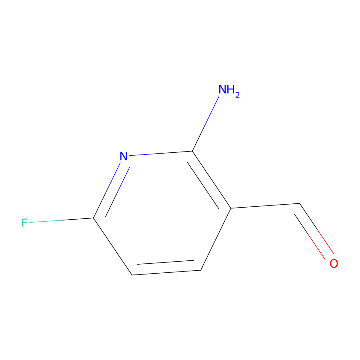 2-Amino-6-fluoronicotinaldehyde molecular structure, CAS 1289099-18-8