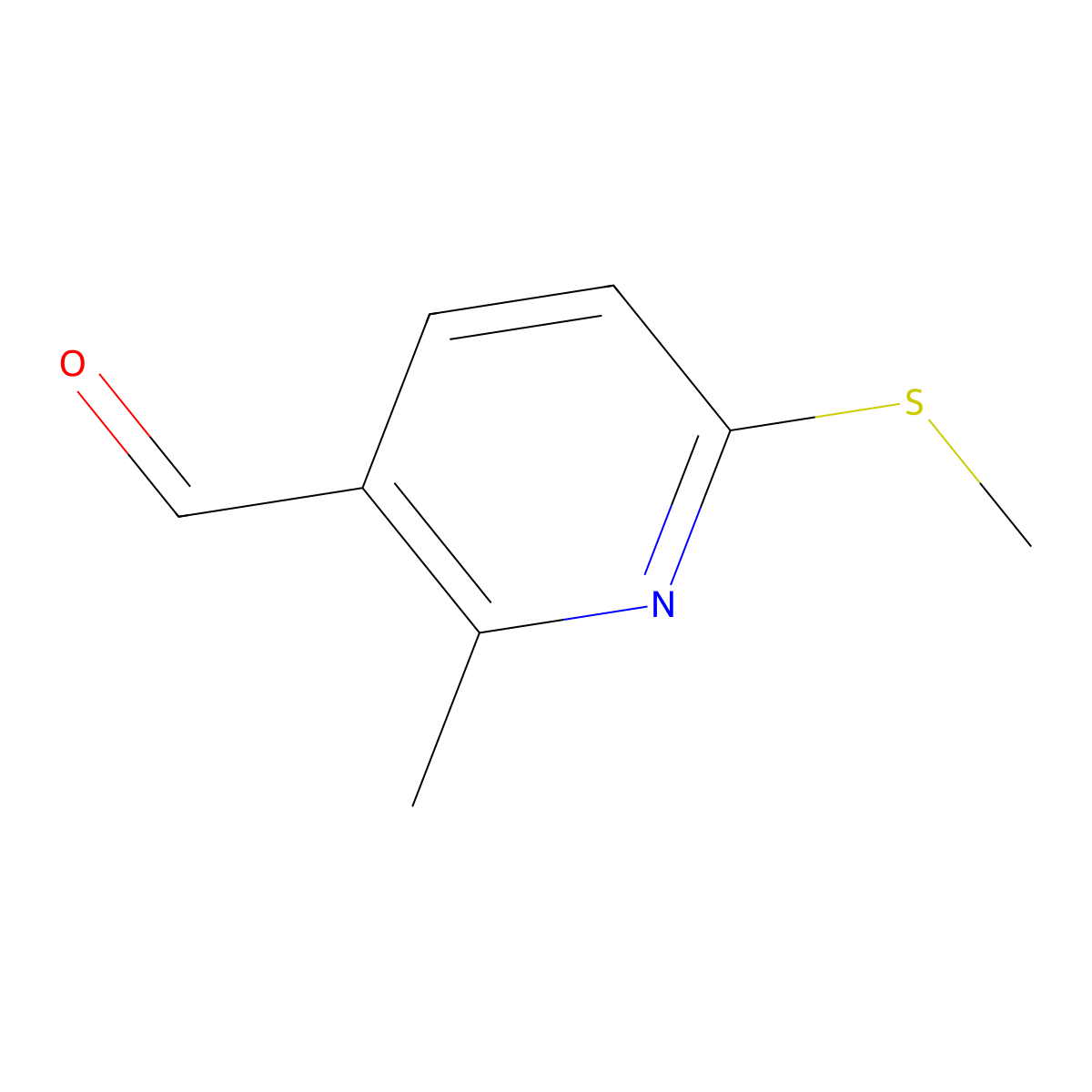2-Methyl-6-(methylthio)nicotinaldehyde molecular structure, CAS 1289099-20-2