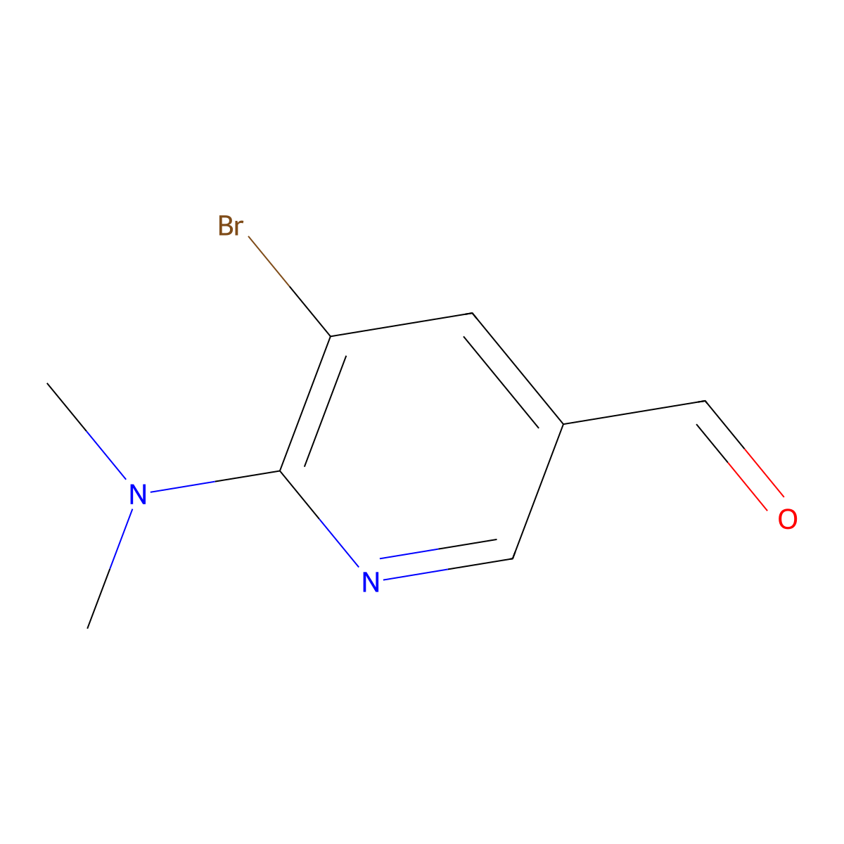 5-Bromo-6-(dimethylamino)pyridine-3-carbaldehyde molecular structure, CAS 1289104-07-9