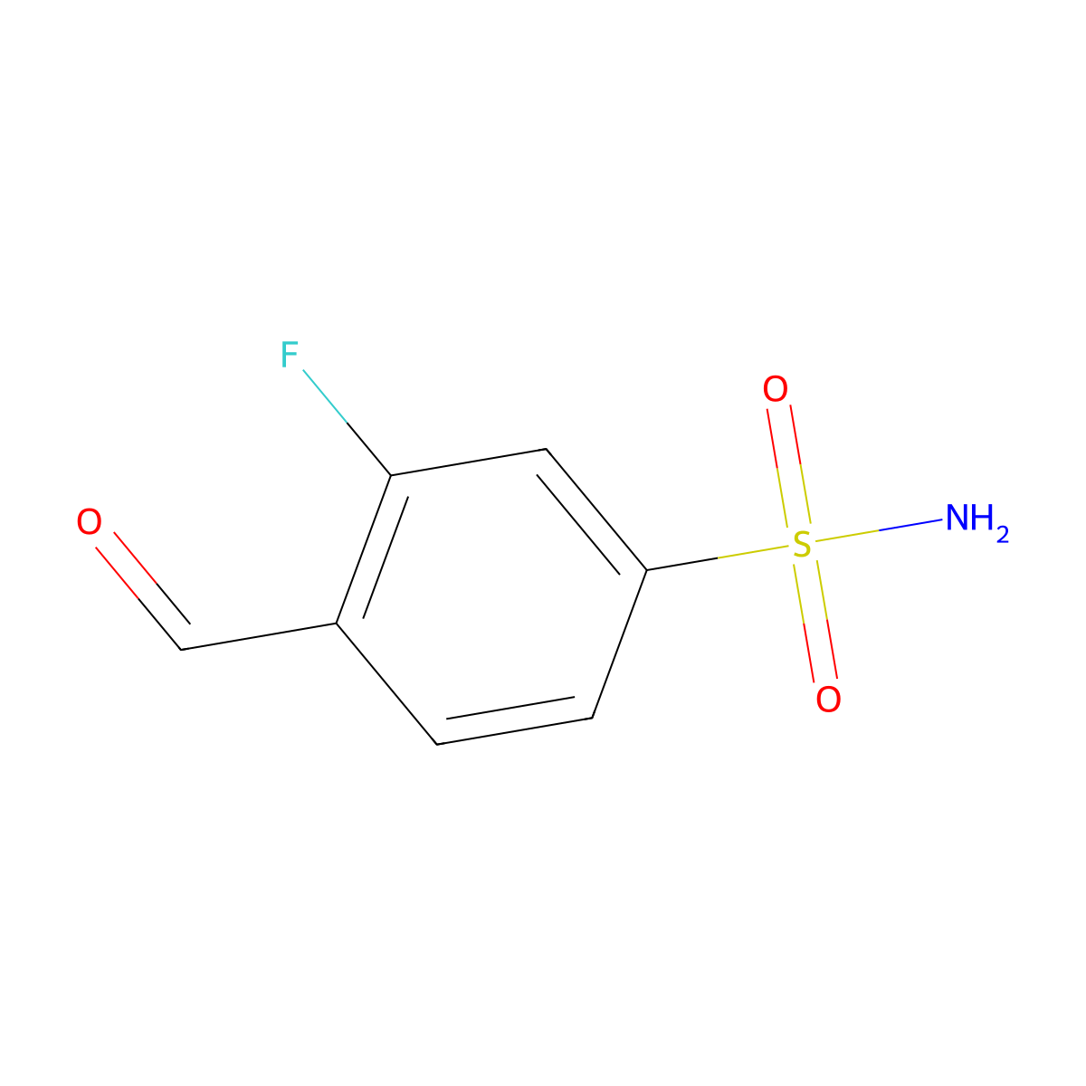 3-Fluoro-4-formylbenzene-1-sulfonamide molecular structure, CAS 1289105-53-8