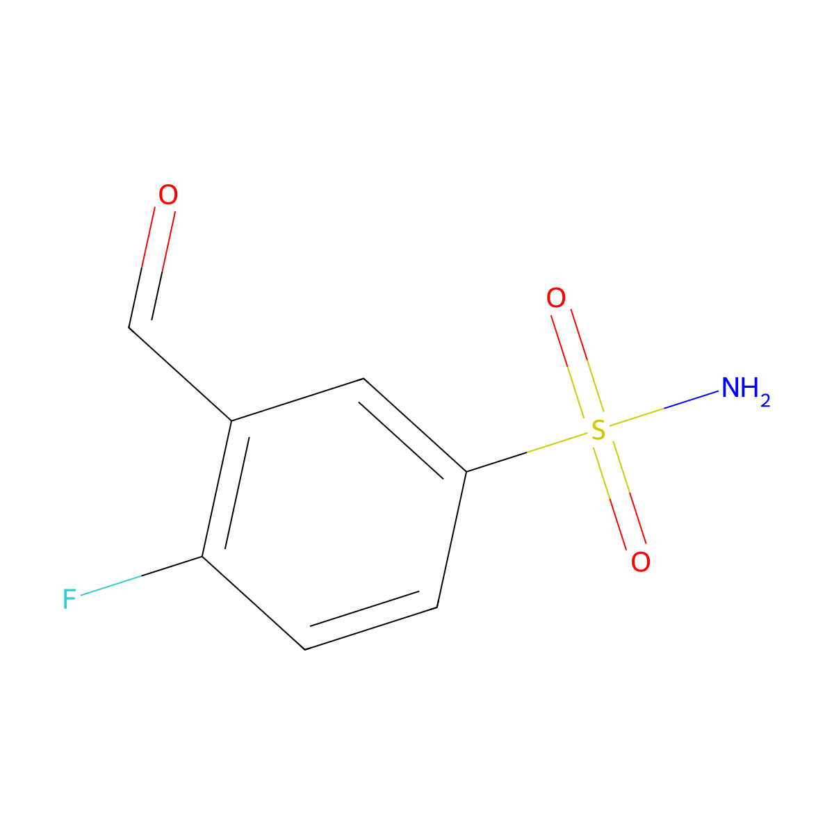 4-Fluoro-3-formylbenzene-1-sulfonamide molecular structure, CAS 1289105-69-6