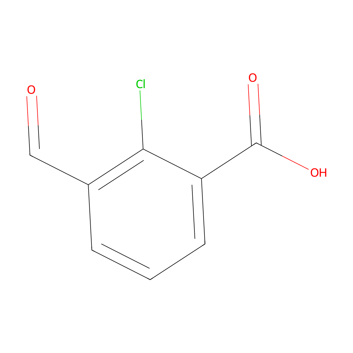 2-Chloro-3-formylbenzoic acid molecular structure, CAS 1289106-07-5