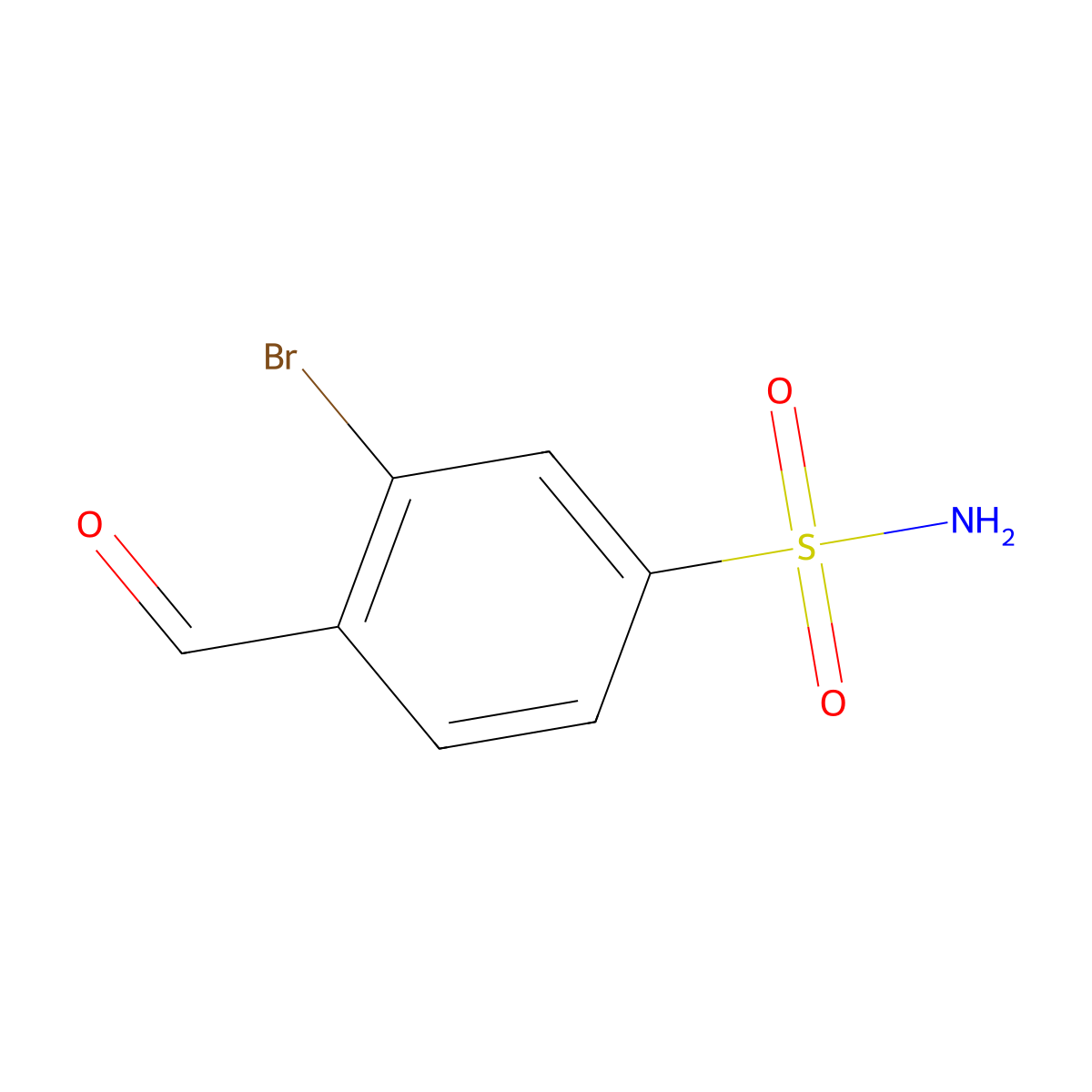 3-Bromo-4-formylbenzene-1-sulfonamide molecular structure, CAS 1289106-80-4