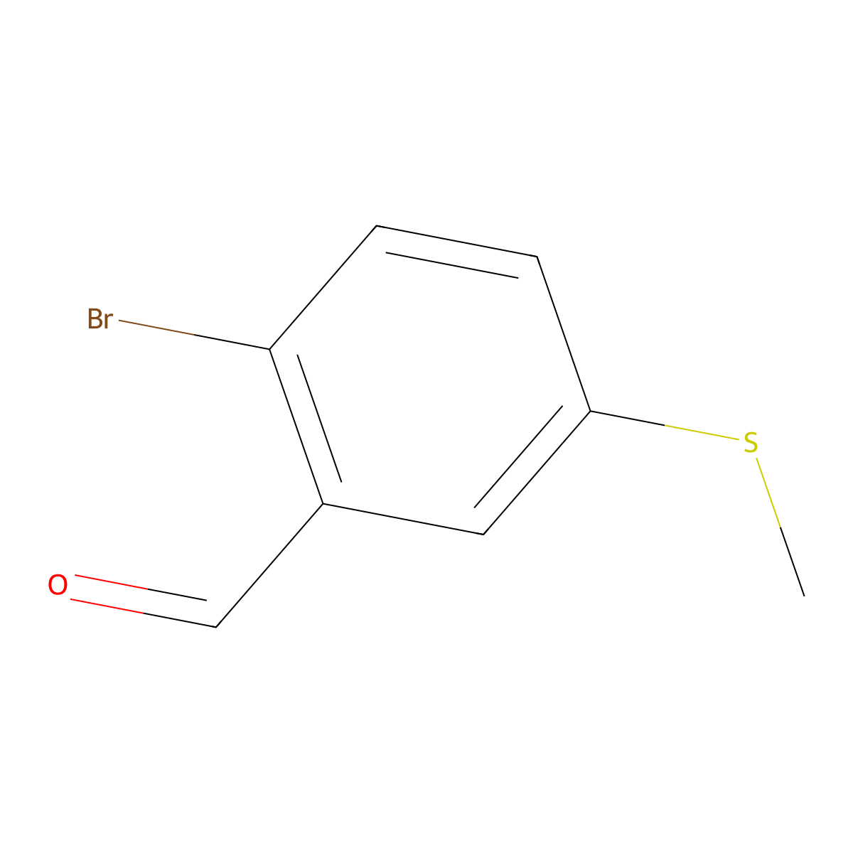 2-Bromo-5-(methylsulfanyl)benzaldehyde molecular structure, CAS 1289107-03-4