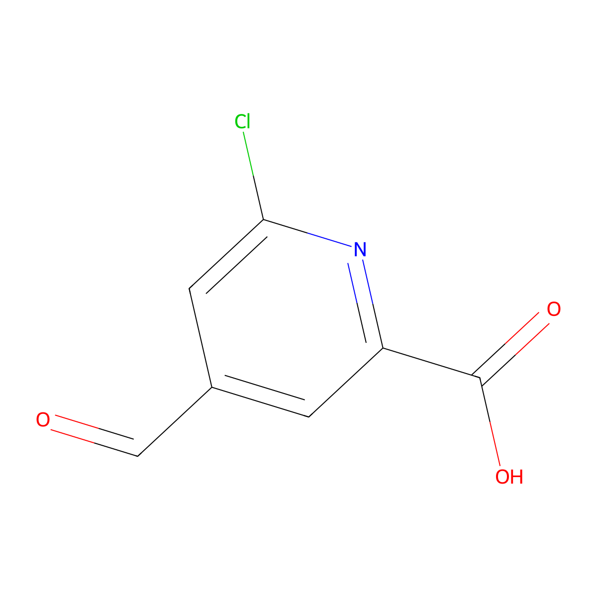 6-Chloro-4-formylpicolinic acid molecular structure, CAS 1289107-54-5