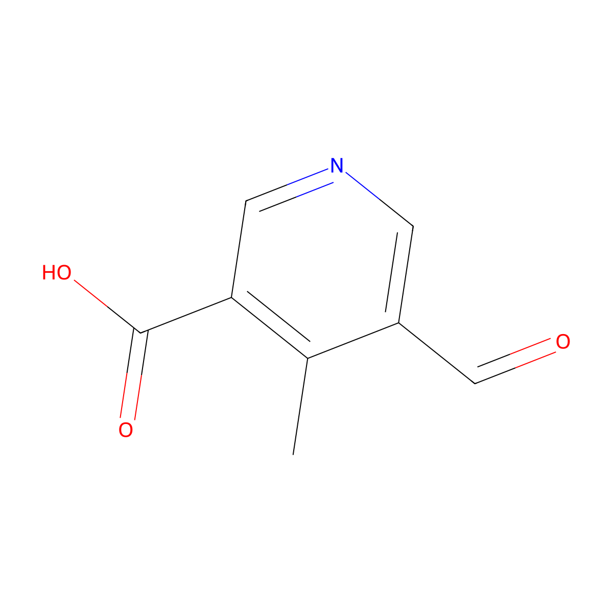 5-Formyl-4-methylpyridine-3-carboxylic acid molecular structure, CAS 1289109-49-4