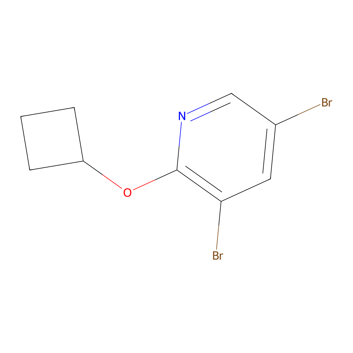 3,5-Dibromo-2-(cyclobutoxy)pyridine molecular structure, CAS 1289110-72-0