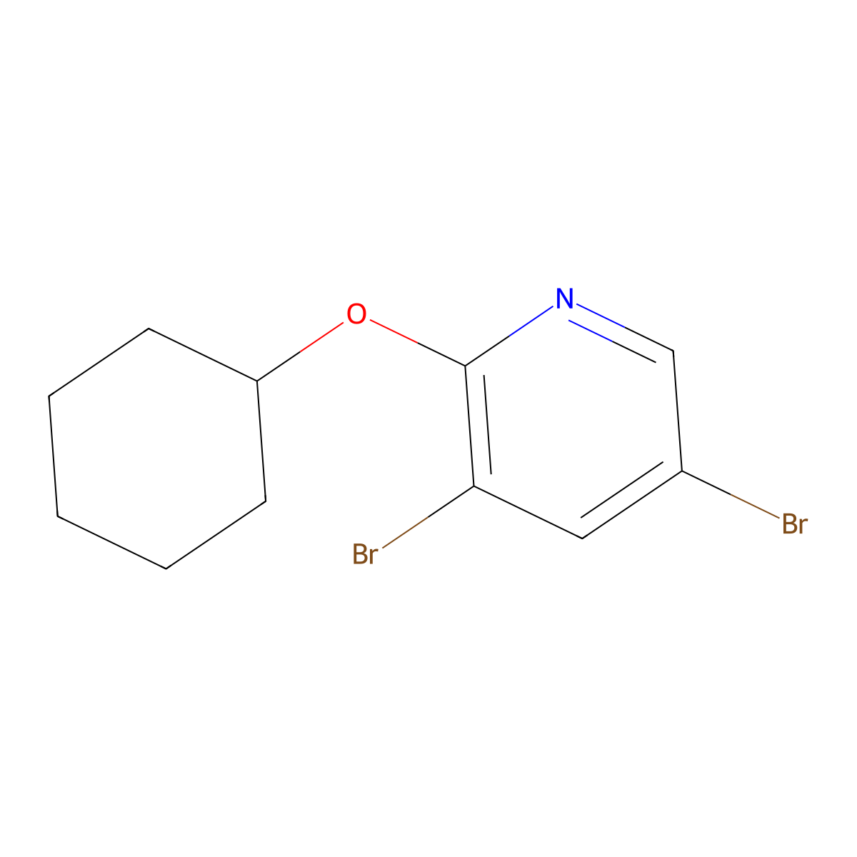 3,5-Dibromo-2-(cyclohexyloxy)pyridine molecular structure, CAS 1289110-80-0
