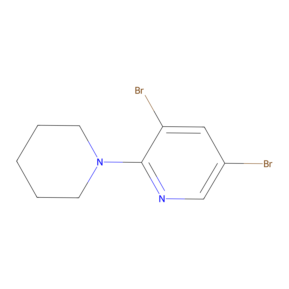 3,5-Dibromo-2-(piperidin-1-yl)pyridine molecular structure, CAS 1289111-28-9