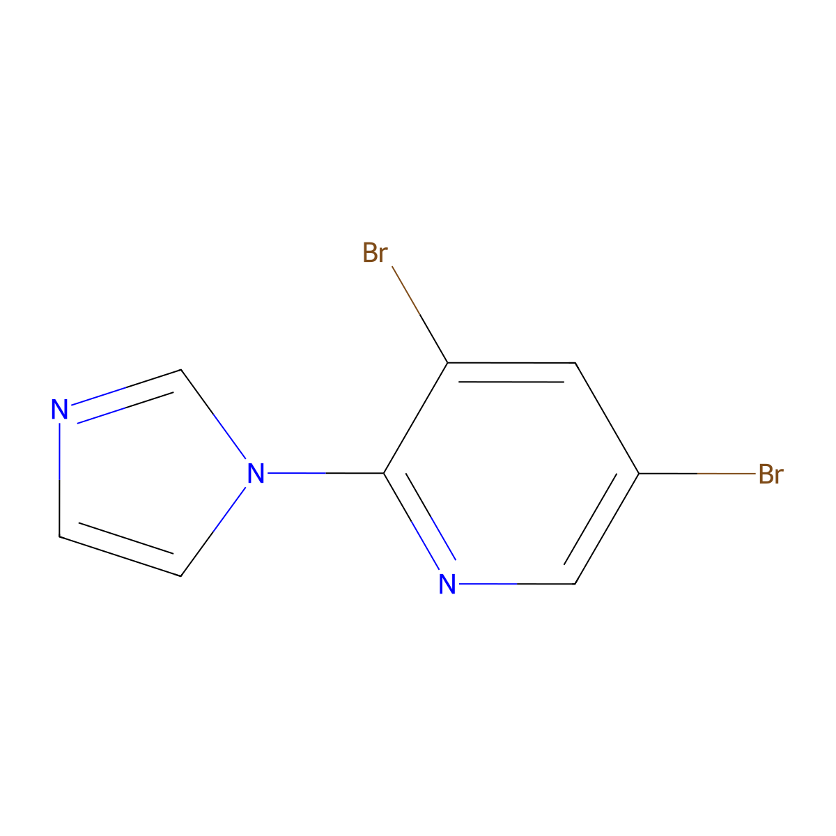 3,5-Dibromo-2-(imidazol-1-yl)pyridine molecular structure, CAS 1289111-36-9