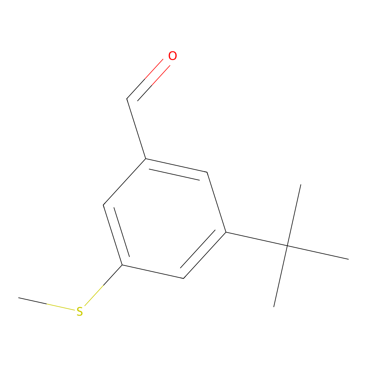 3-(Tert-butyl)-5-(methylthio)benzaldehyde molecular structure, CAS 1289111-57-4