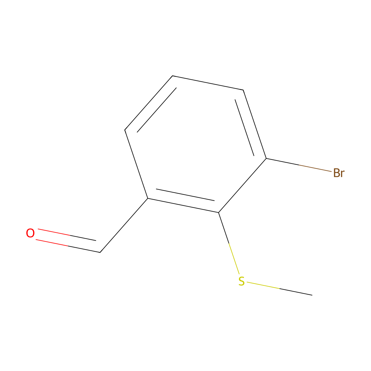 3-Bromo-2-(methylsulfanyl)benzaldehyde molecular structure, CAS 1289113-16-1