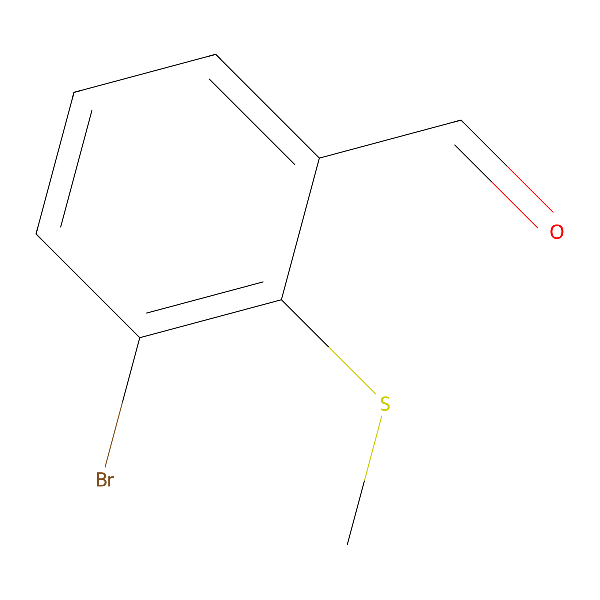 3-Bromo-2-(methylsulfanyl)benzaldehyde molecular structure, CAS 1289113-16-1