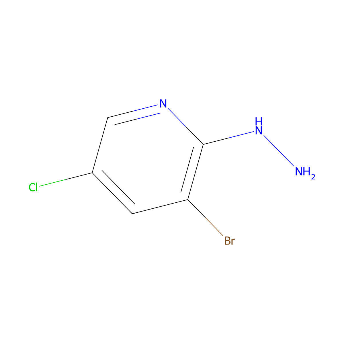3-Bromo-5-chloro-2-hydrazinylpyridine molecular structure, CAS 1289113-27-4