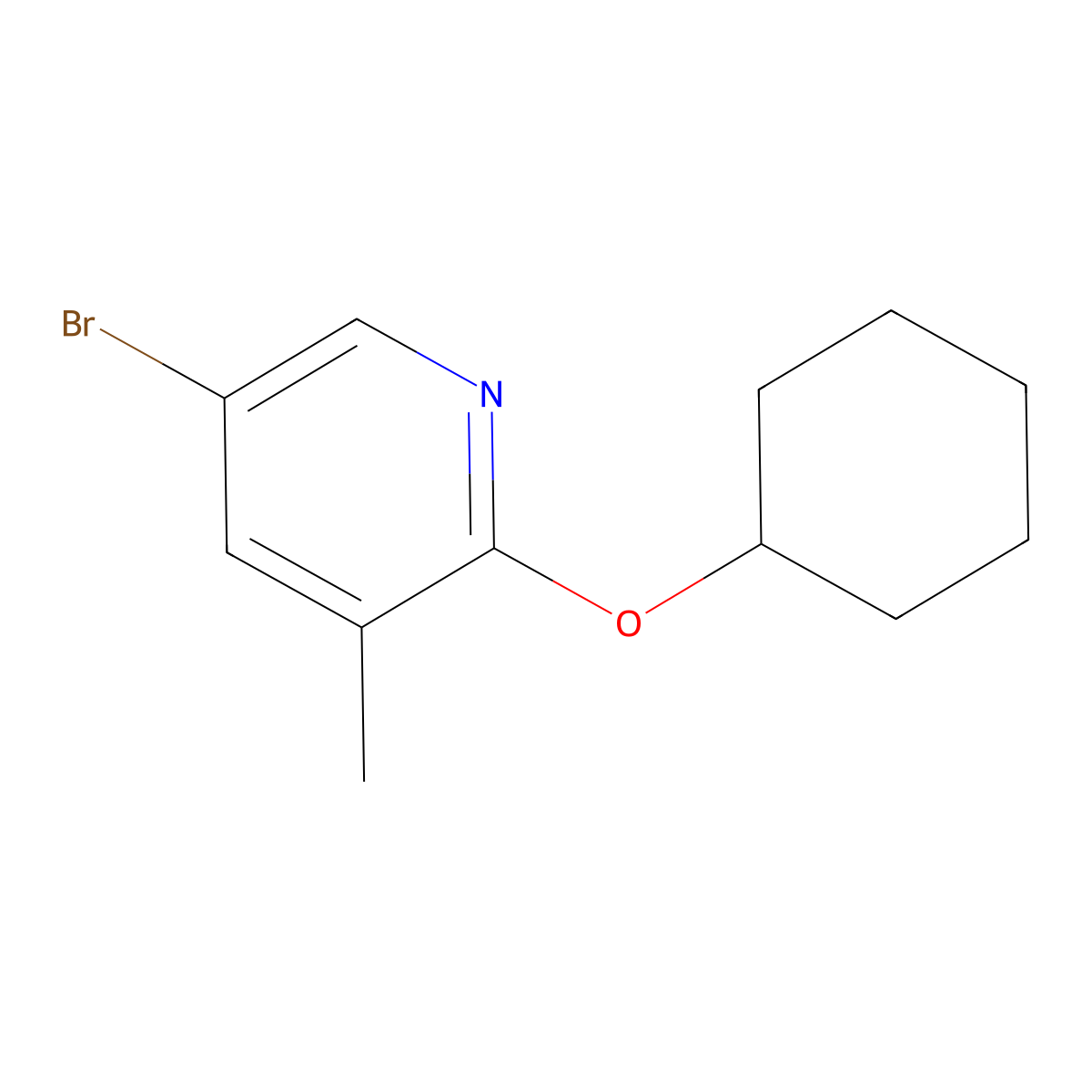 5-Bromo-2-(cyclohexyloxy)-3-methylpyridine molecular structure, CAS 1289113-43-4